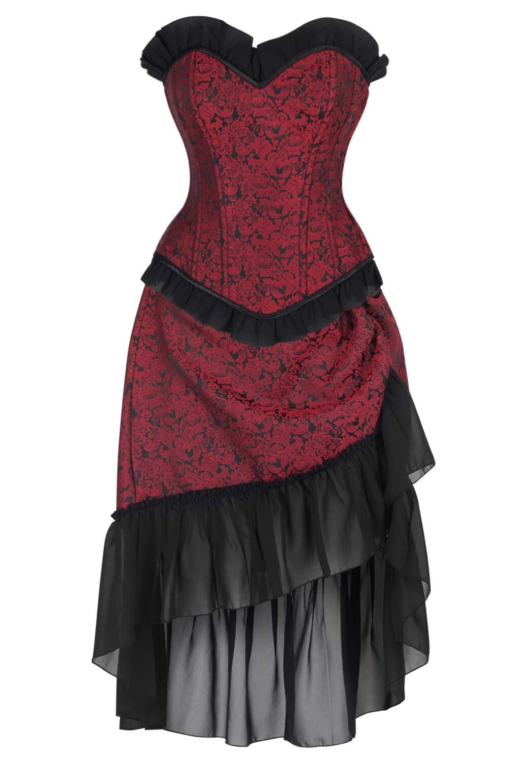 Aerith Brocade Overbust Corset and Skirt Co-ord Set