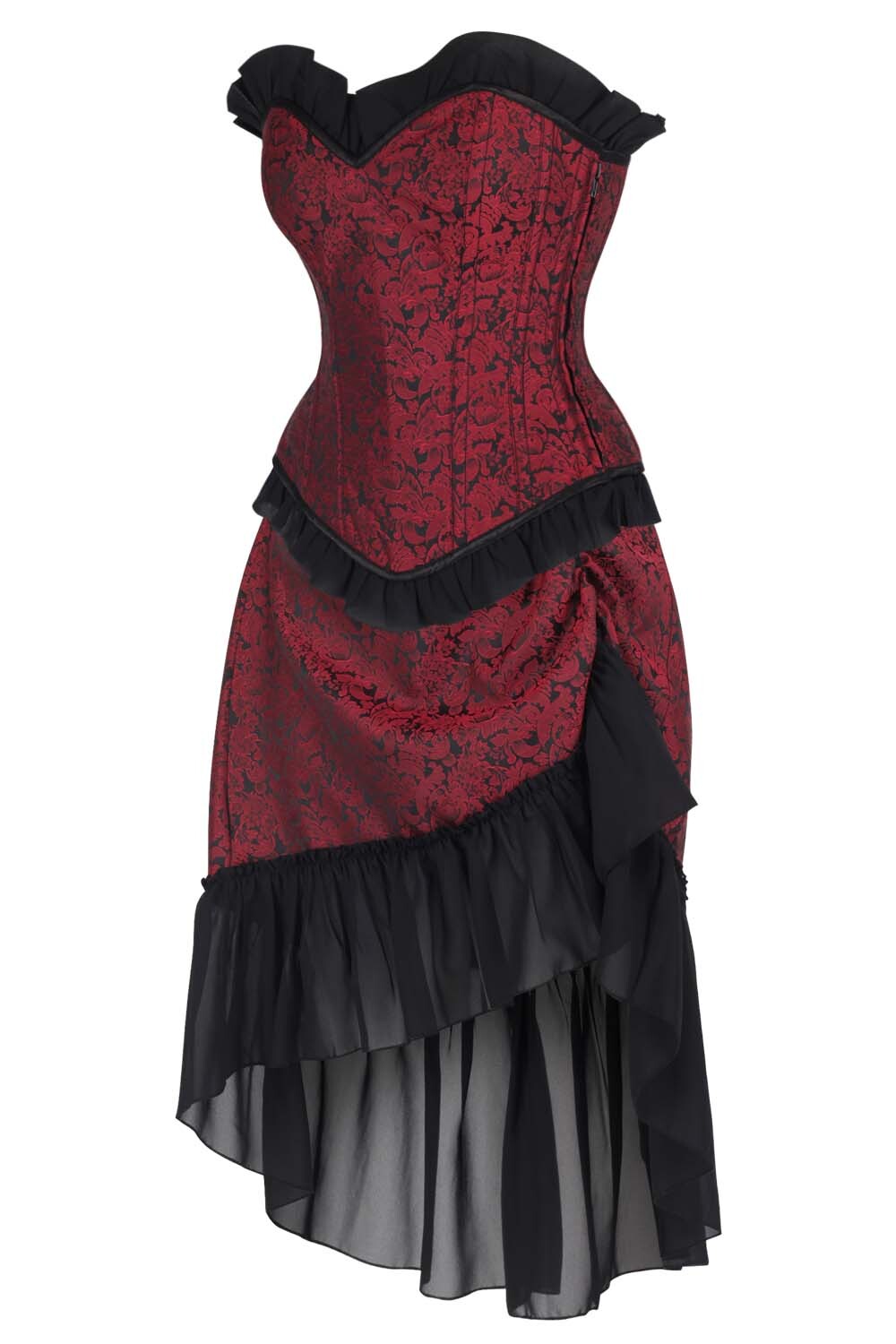 Aerith Brocade Overbust Corset and Skirt Co-ord Set