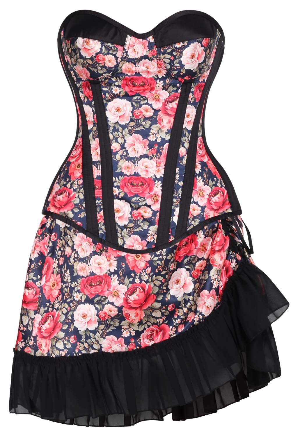 Lynnlee Floral Waist Trainer Corset and Skirt Co-Ord Set