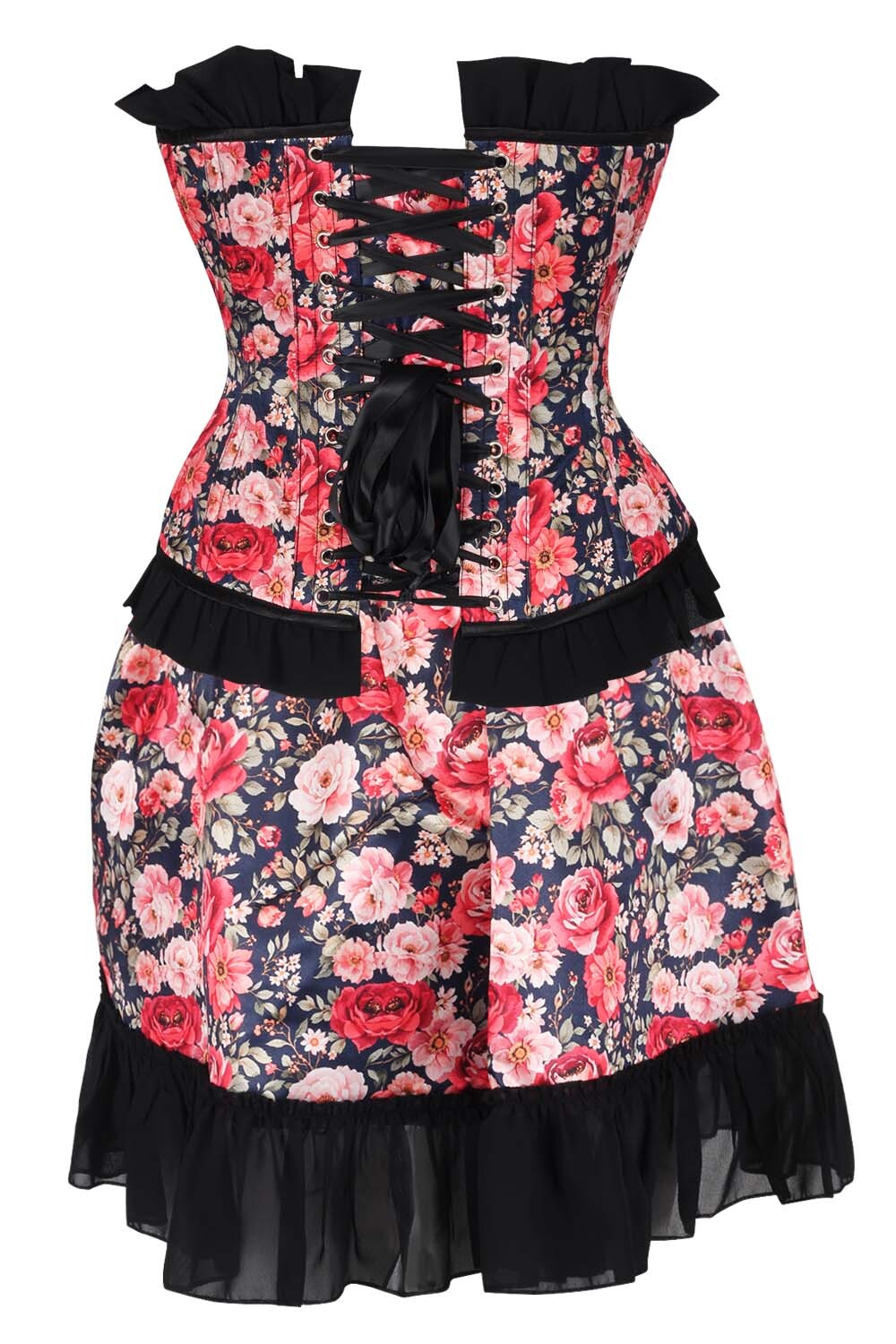 Audene Floral Overbust Corset and Skirt Co-Ord Set