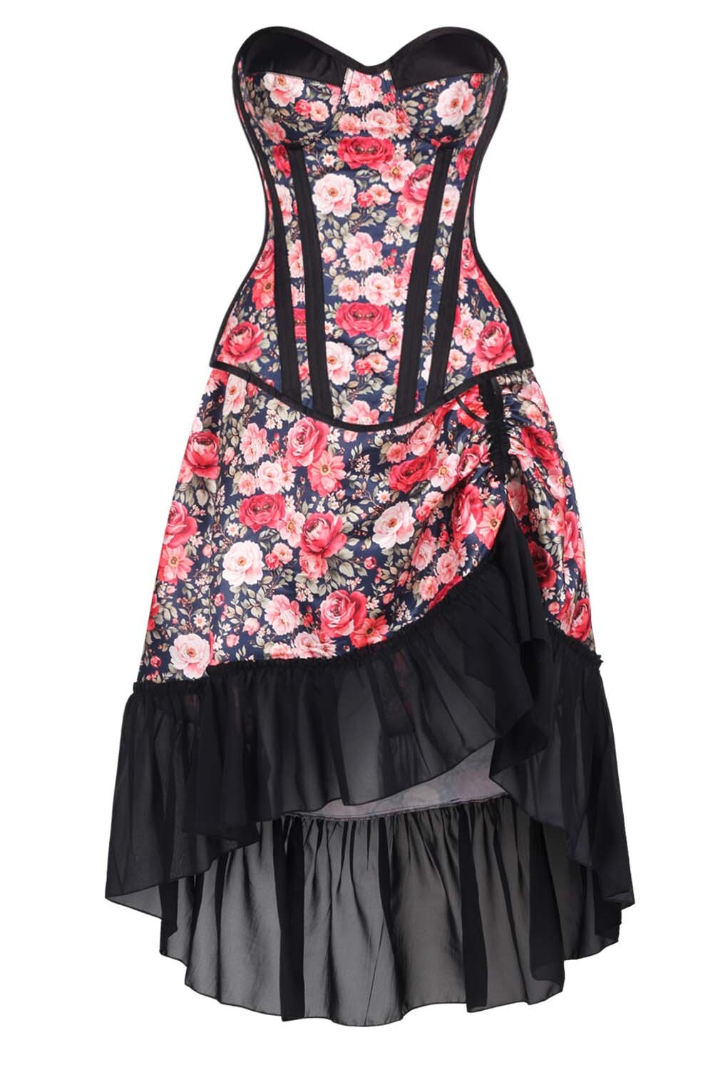 Lynnlee Floral Waist Trainer Corset and Skirt Co-Ord Set