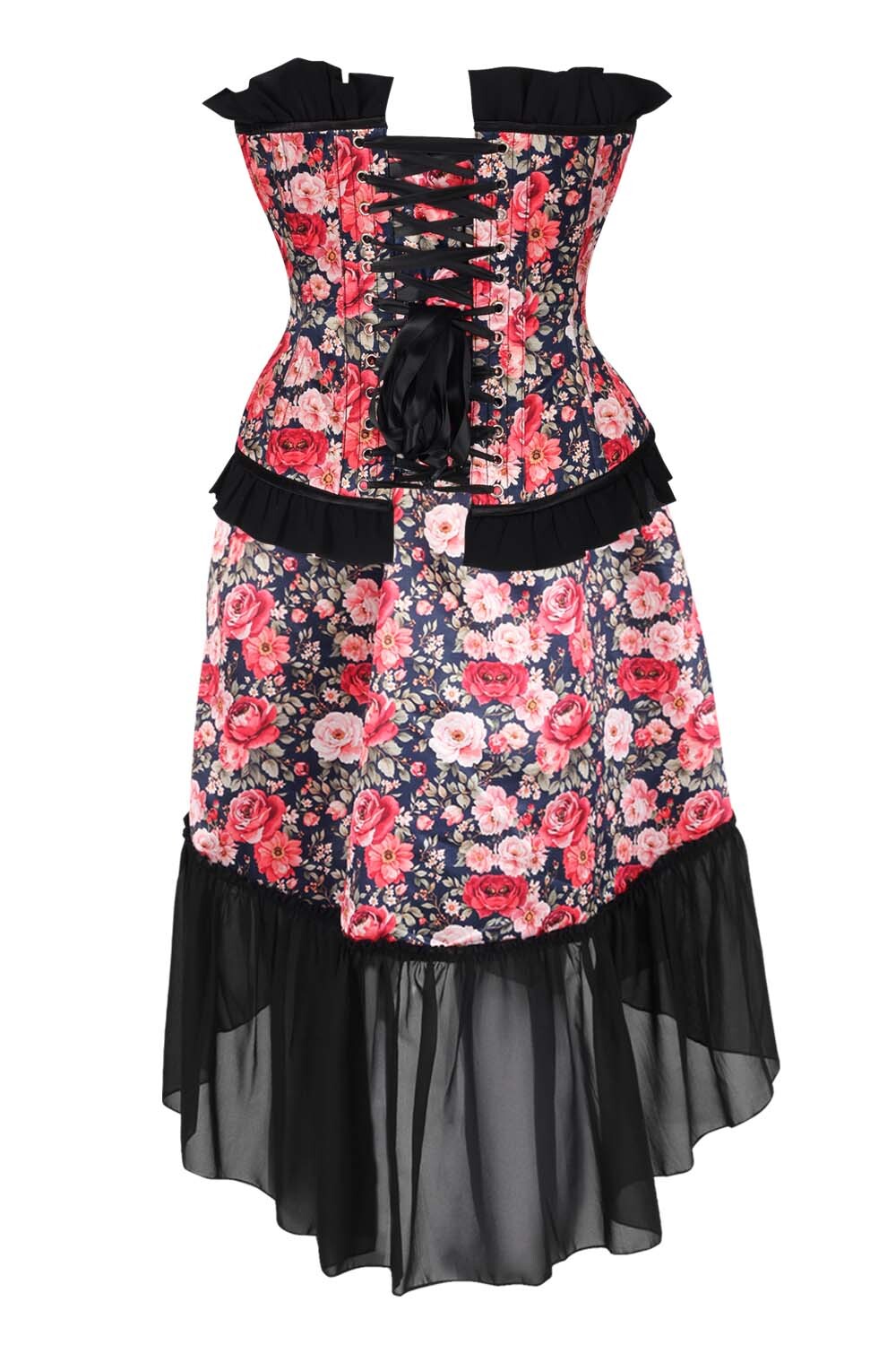 Audene Floral Overbust Corset and Skirt Co-Ord Set