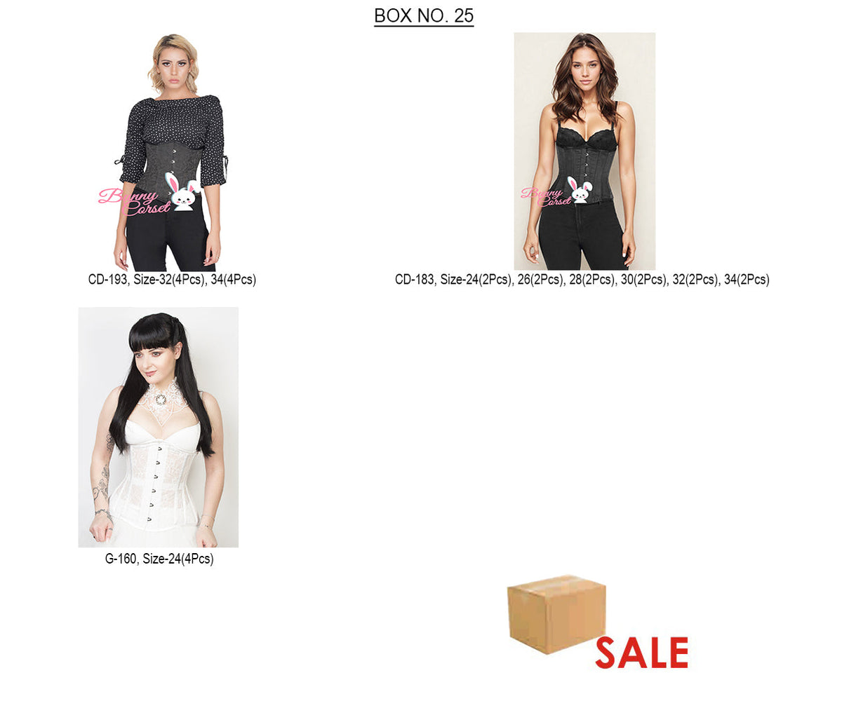 BOX-25 & 26: 48 Spiral Steel Boned Women Corsets