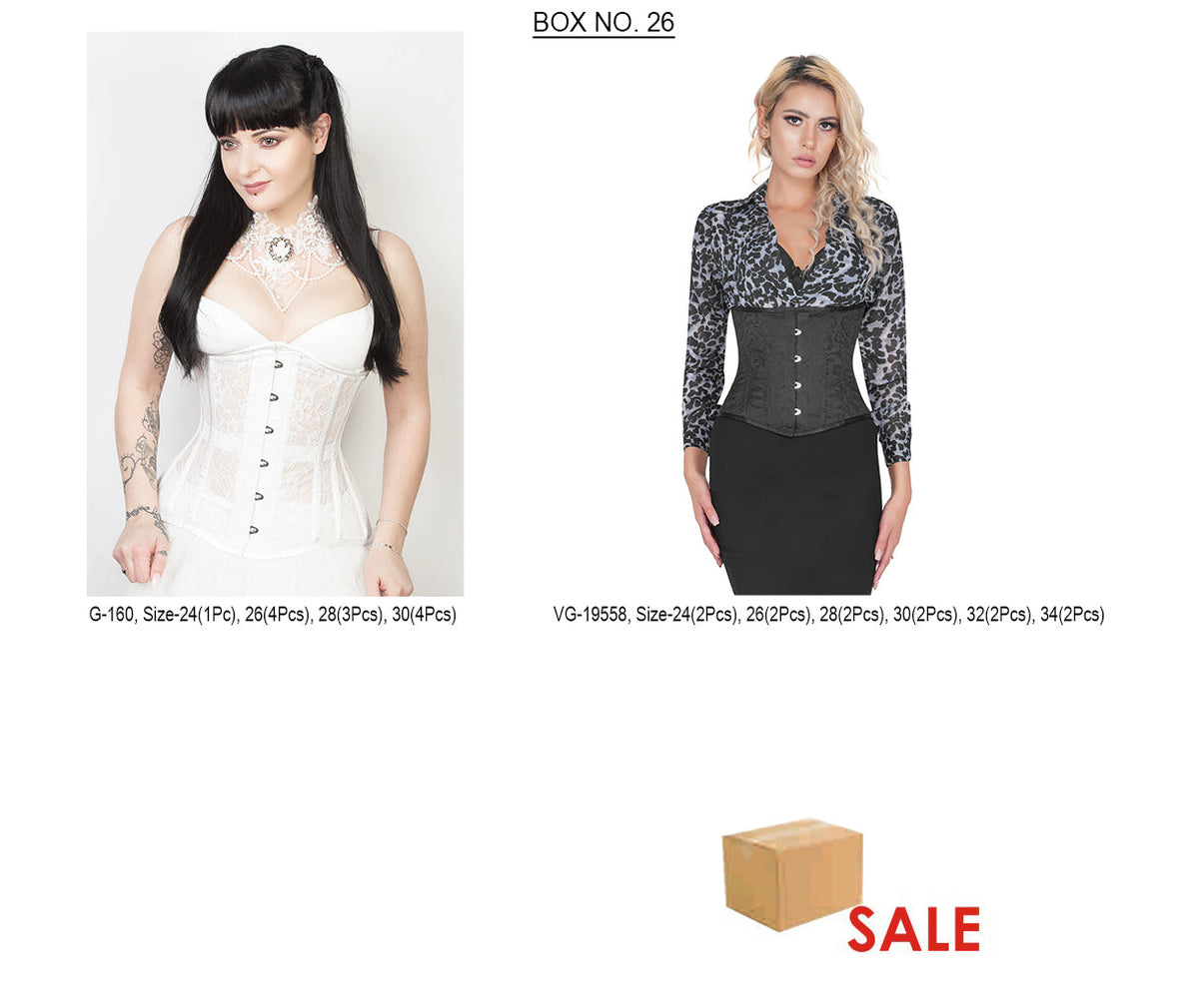 BOX-25 & 26: 48 Spiral Steel Boned Women Corsets