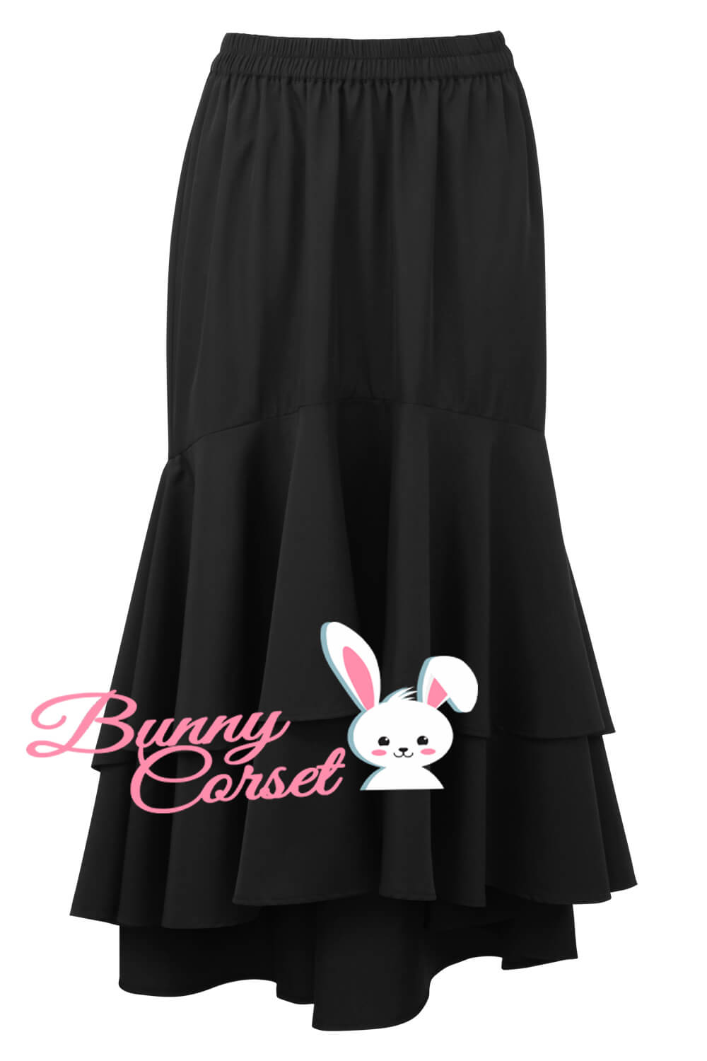 Reagan Burlesque Skirt in Black Crepe