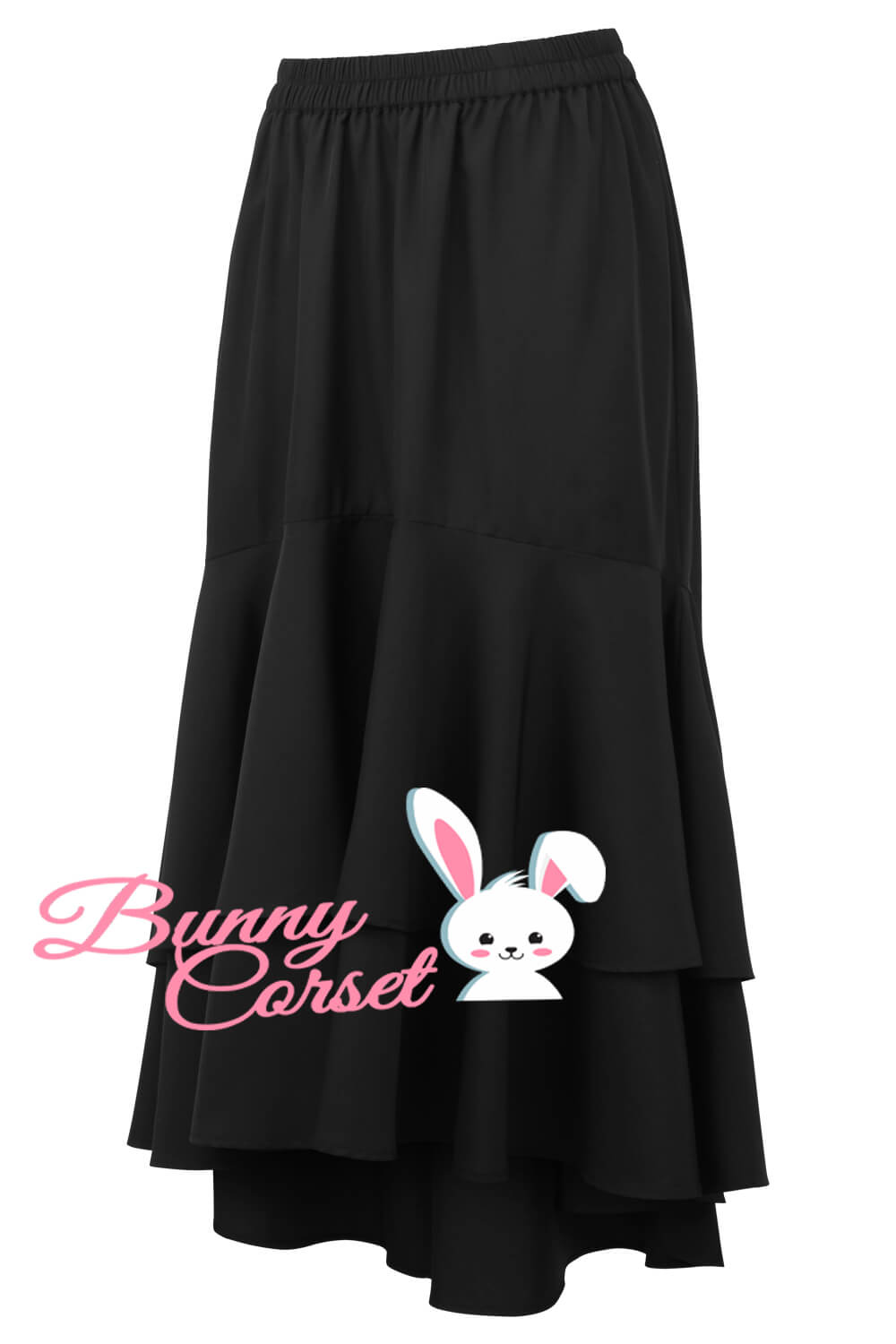 Reagan Burlesque Skirt in Black Crepe
