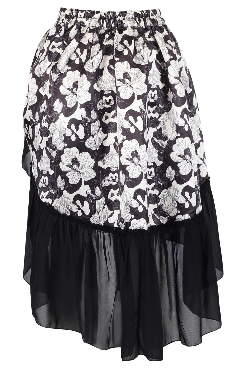 Kiya Monochrome Floral Corset and Skirt Co-Ord Set
