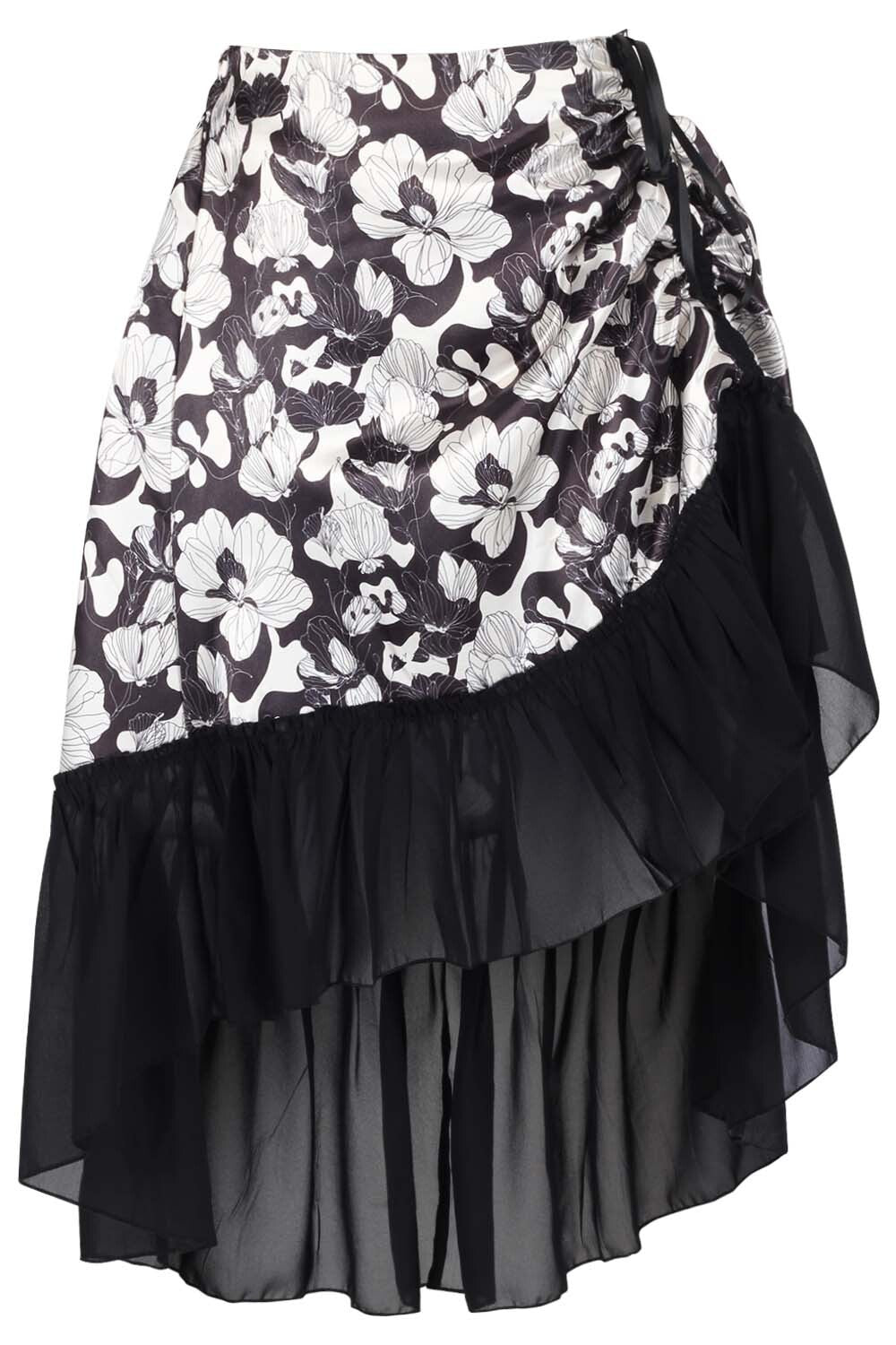 Kiya Monochrome Floral Corset and Skirt Co-Ord Set