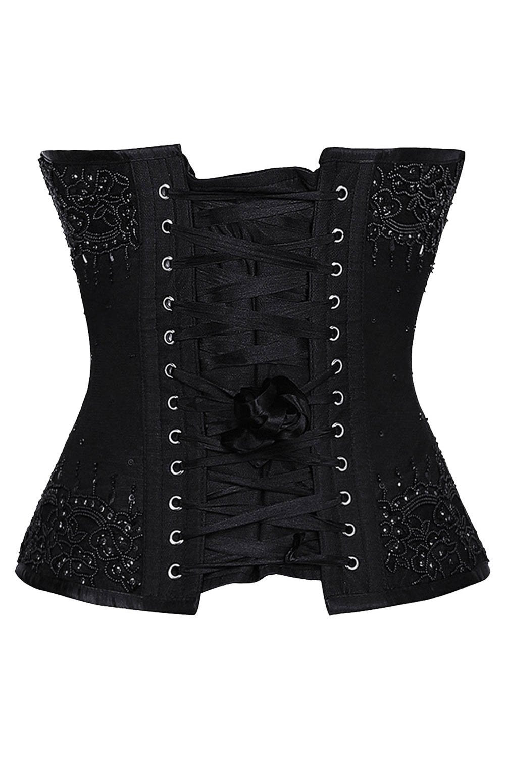 CD-1659 - Custom Made Black Overbust Couture Corset