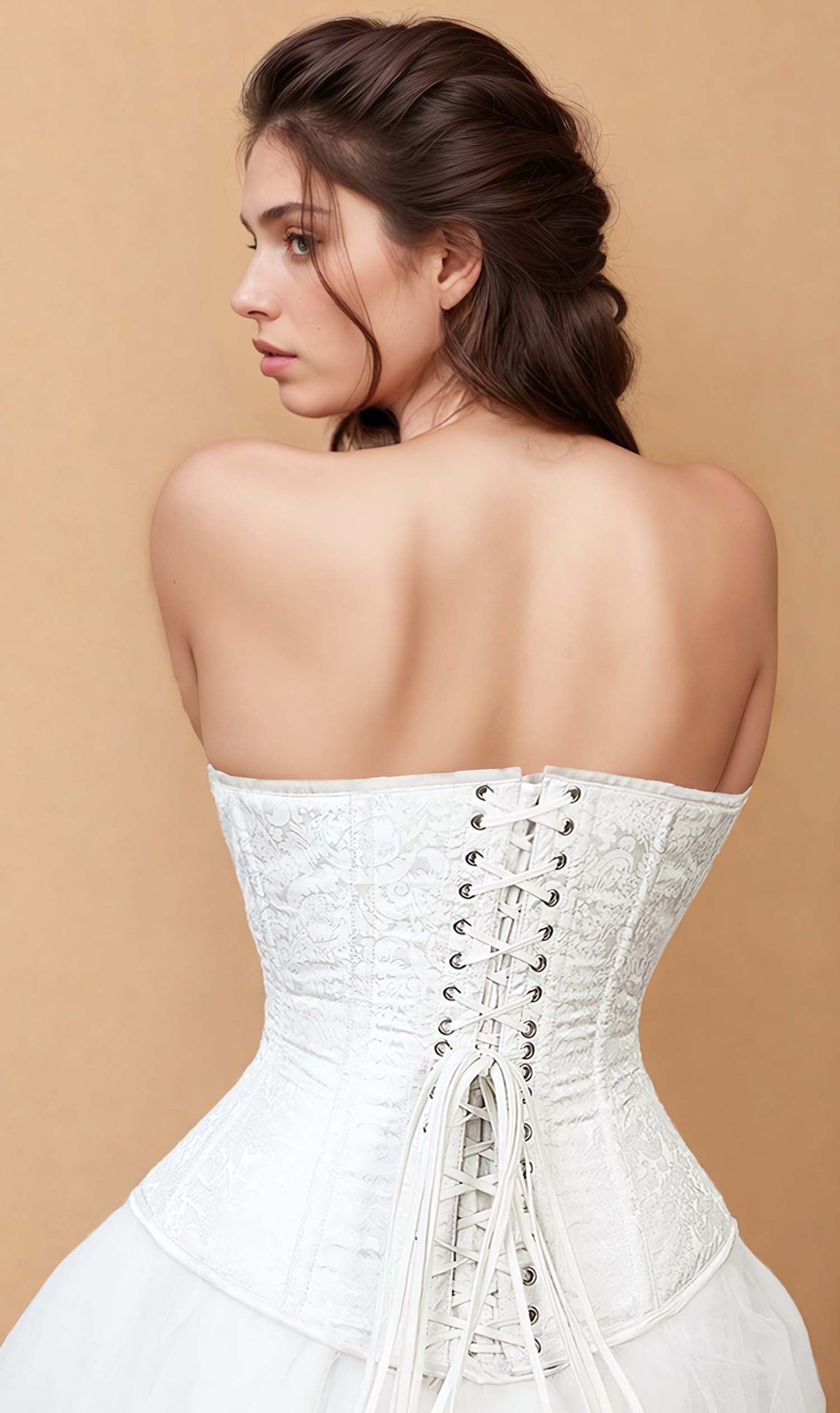 Gael Long Line Brocade Corset