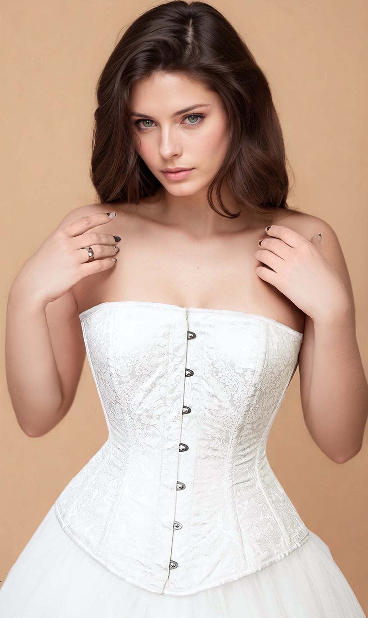 Gael Long Line Brocade Corset