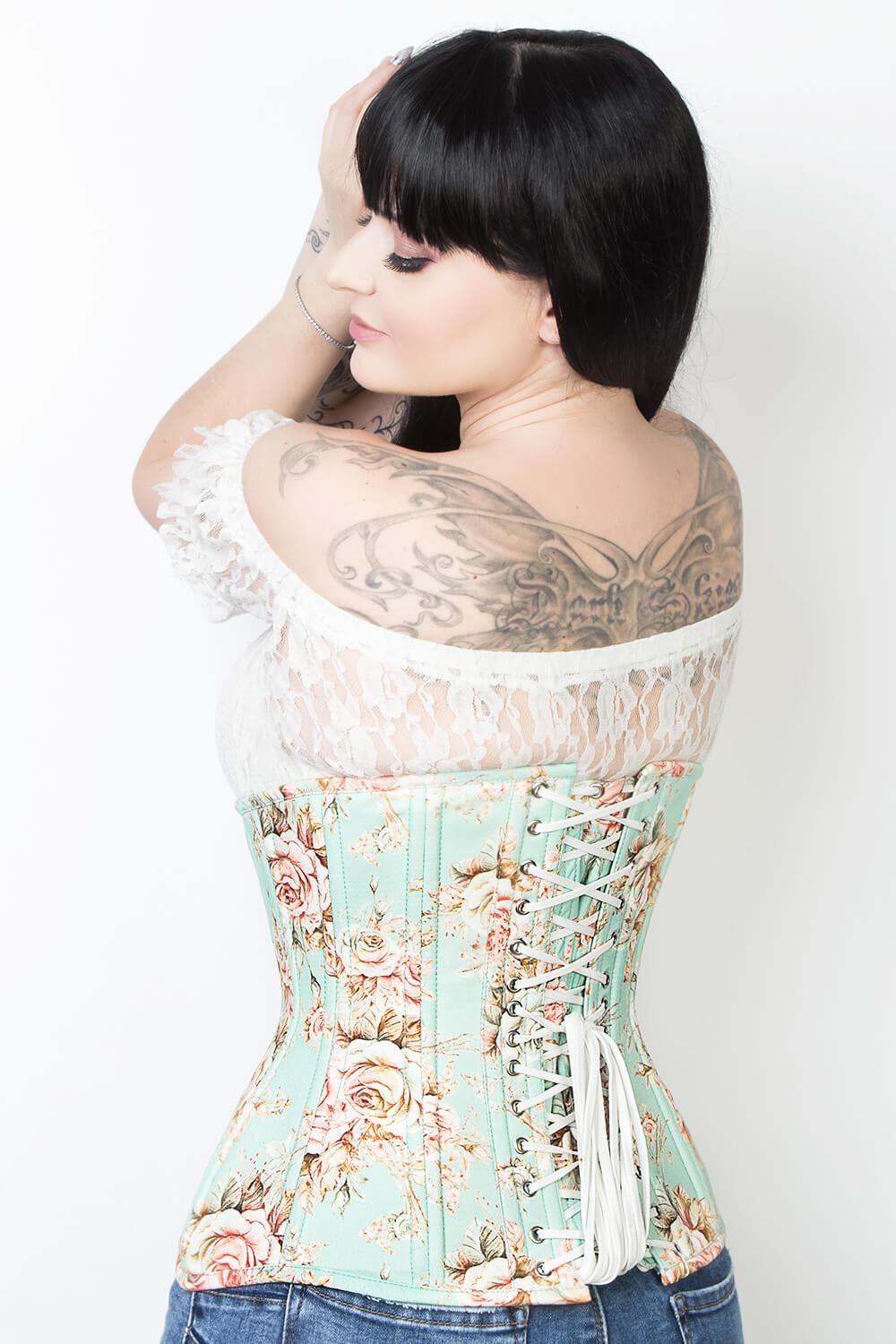 EL-133 - Custom Made Cotton Printed Waist Training Corset (ELC-102)