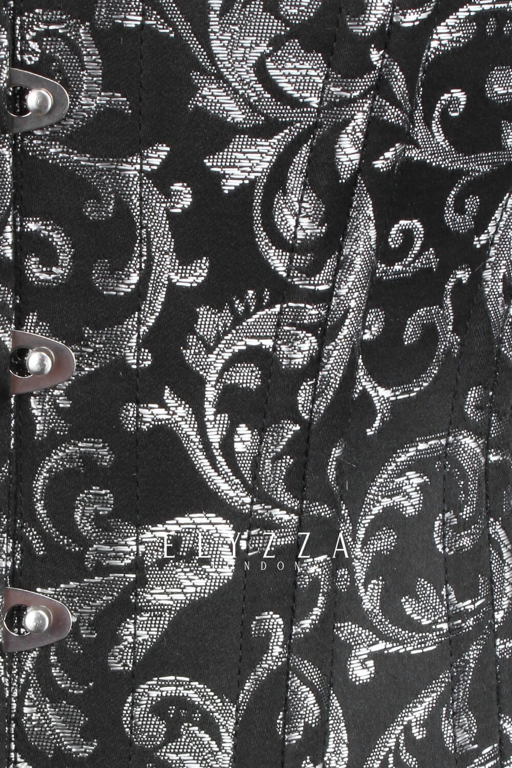 Silver Brocade Waist Training Corset (ELC-102)