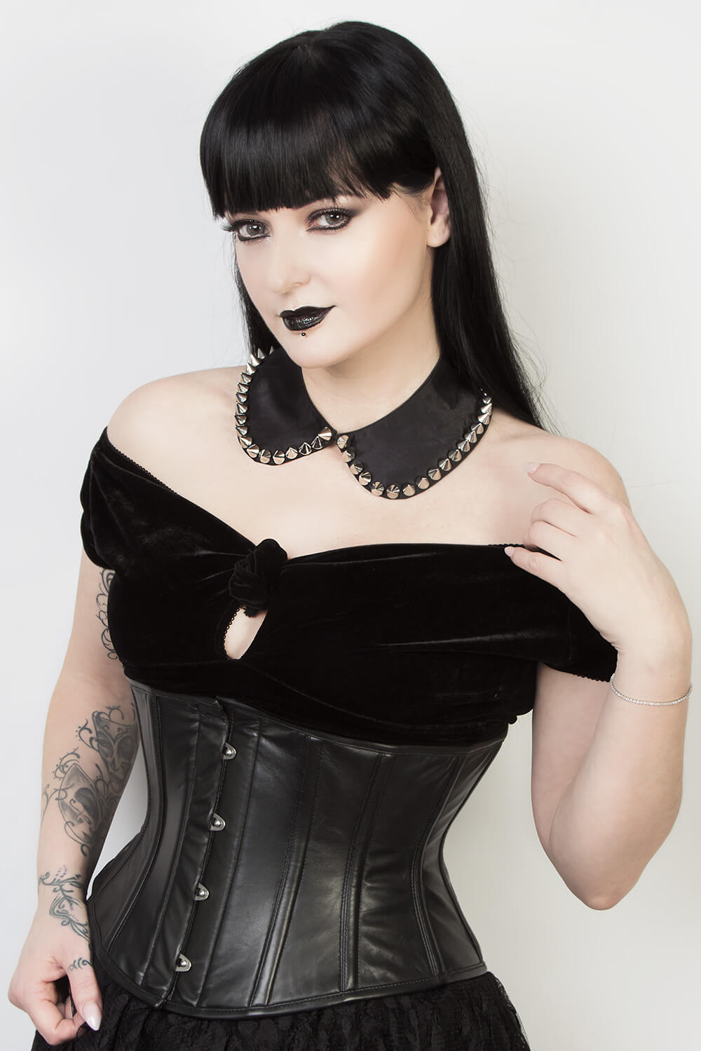 Underbust Waspie Faux Leather Corset