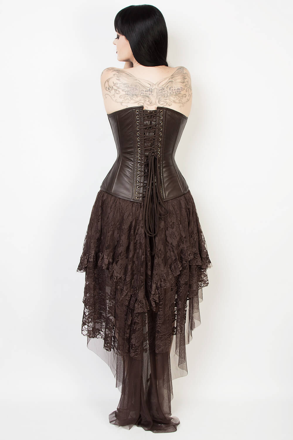 GX-338 - Brown Lace Gothic Skirt