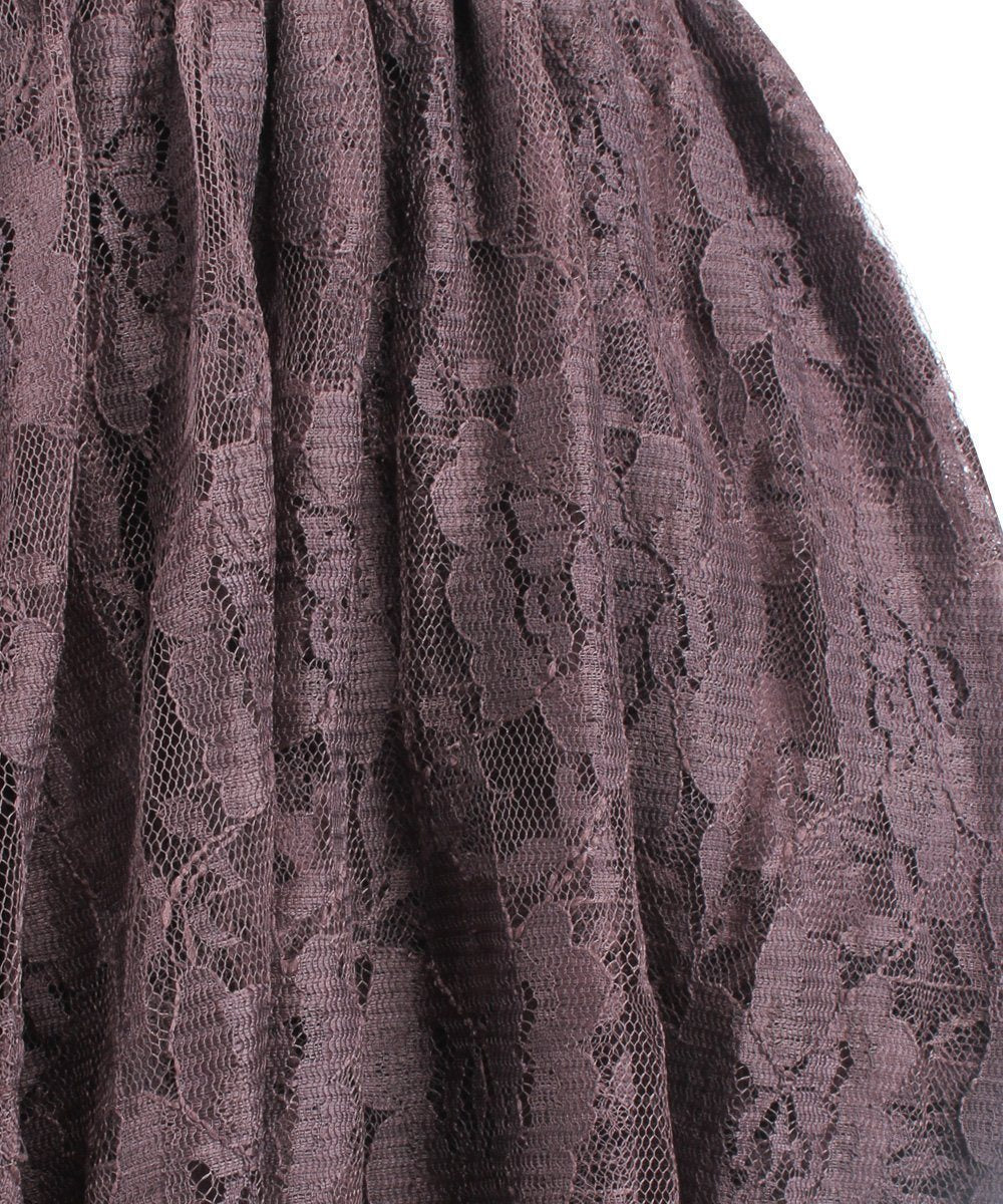 GX-338 - Custom Made Brown Lace Gothic Skirt