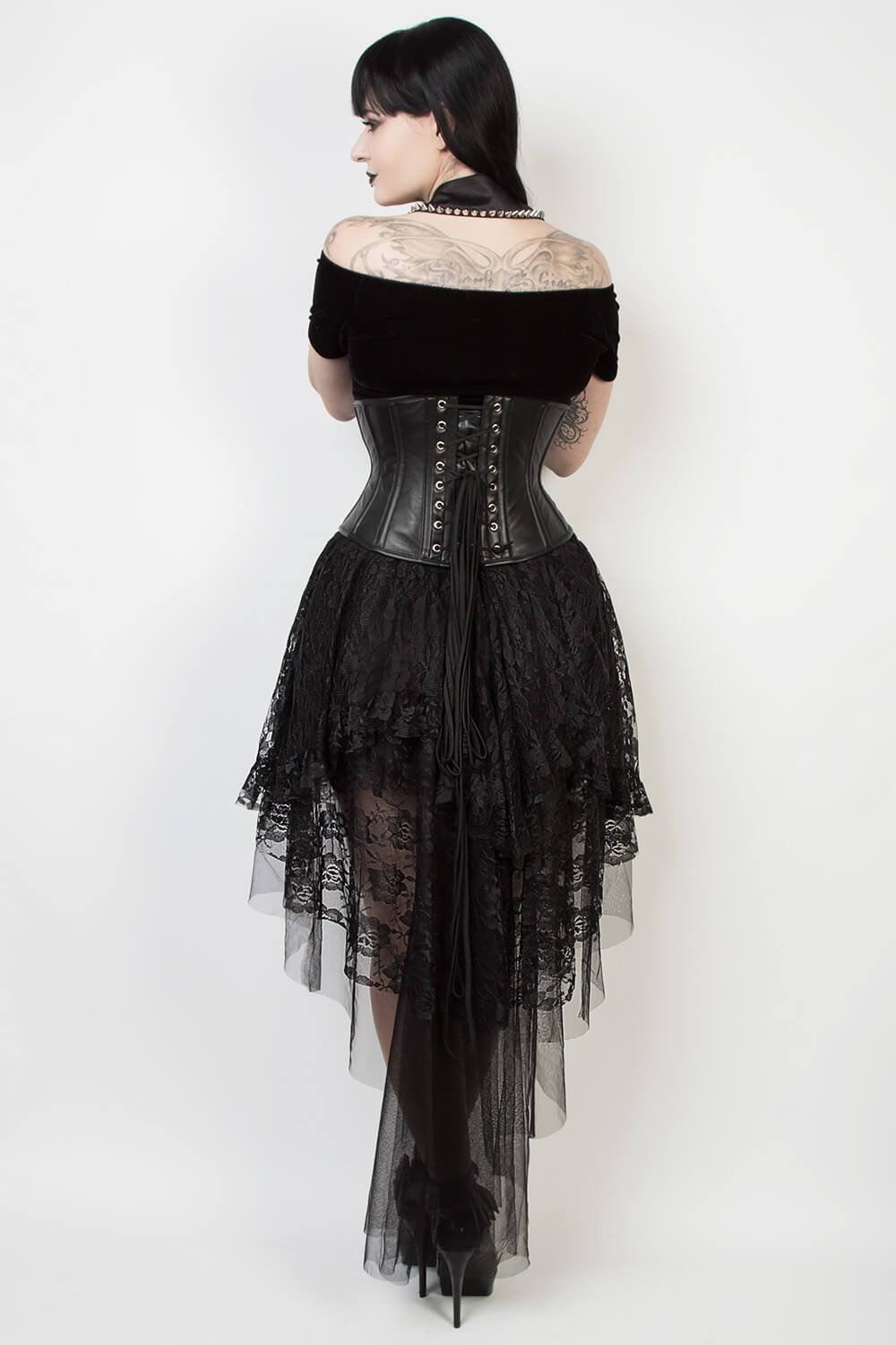 GX-339 - Custom Made Black Lace Gothic Skirt