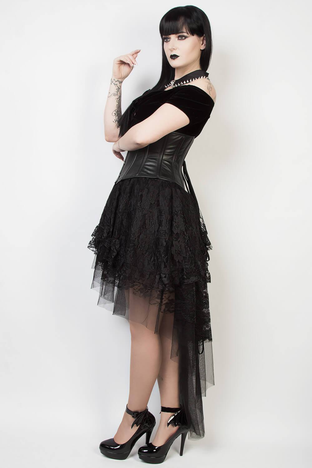 GX-339 - Custom Made Black Lace Gothic Skirt