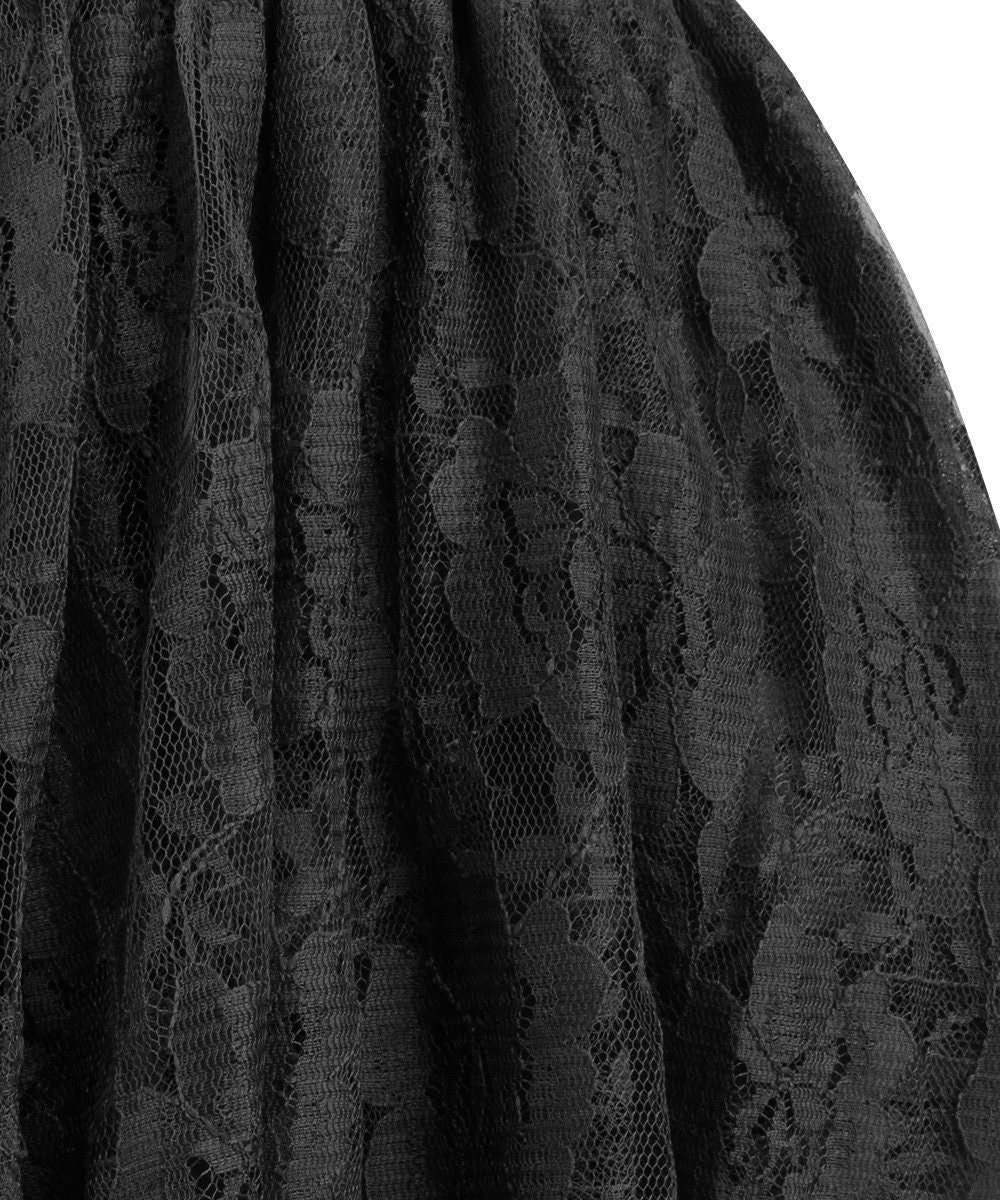 GX-339 - Custom Made Black Lace Gothic Skirt