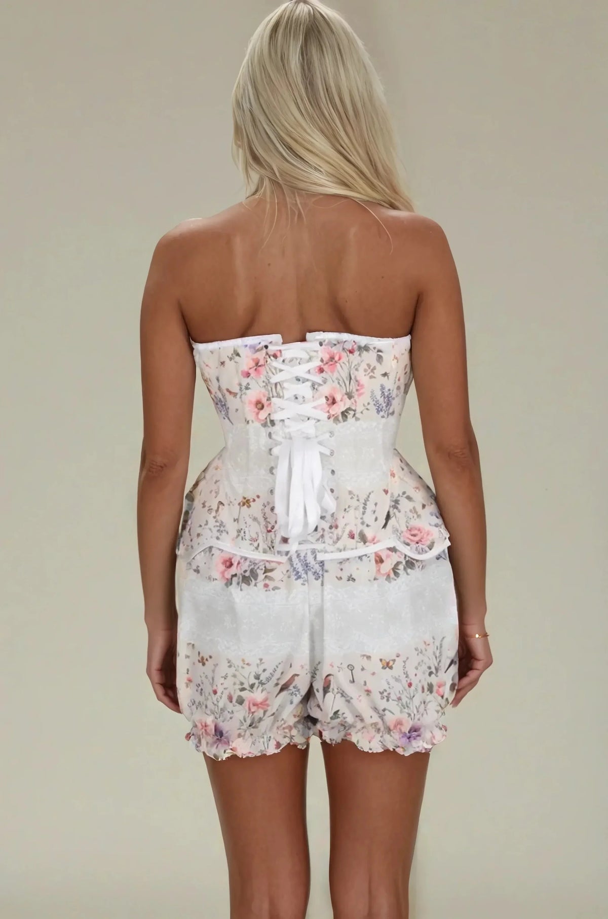 Kimberlynn French Garden Custom Made Corset and Bloomer Set