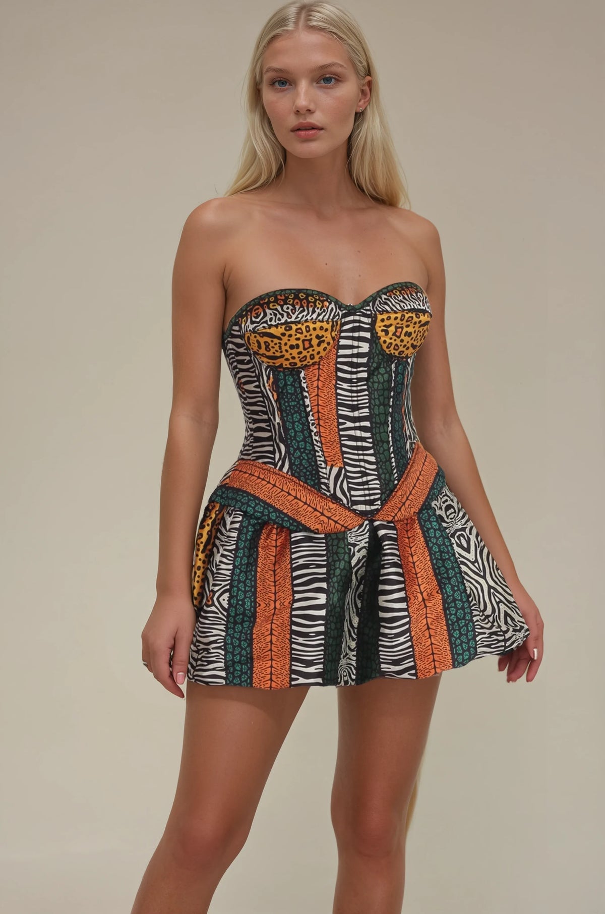 Keegan Safari Luxe Corset and Skirt Co-Ord Set