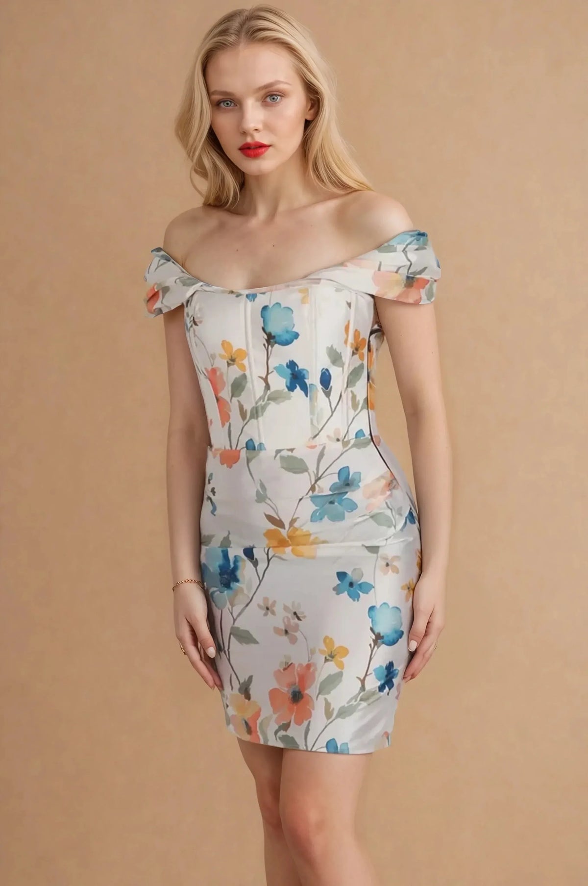 Avelyn Off Shoulder Custom Made Corset Dress