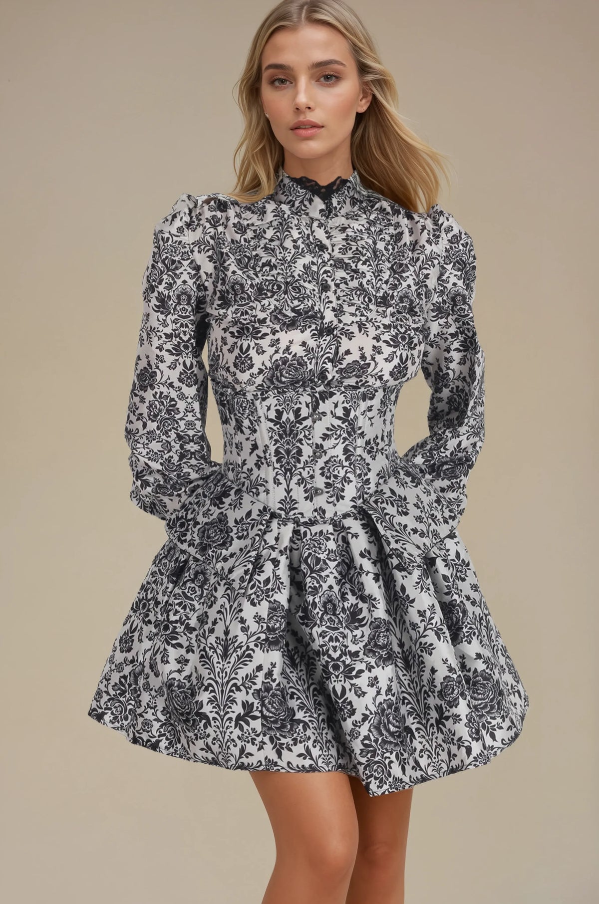 Corset long sleeve dress