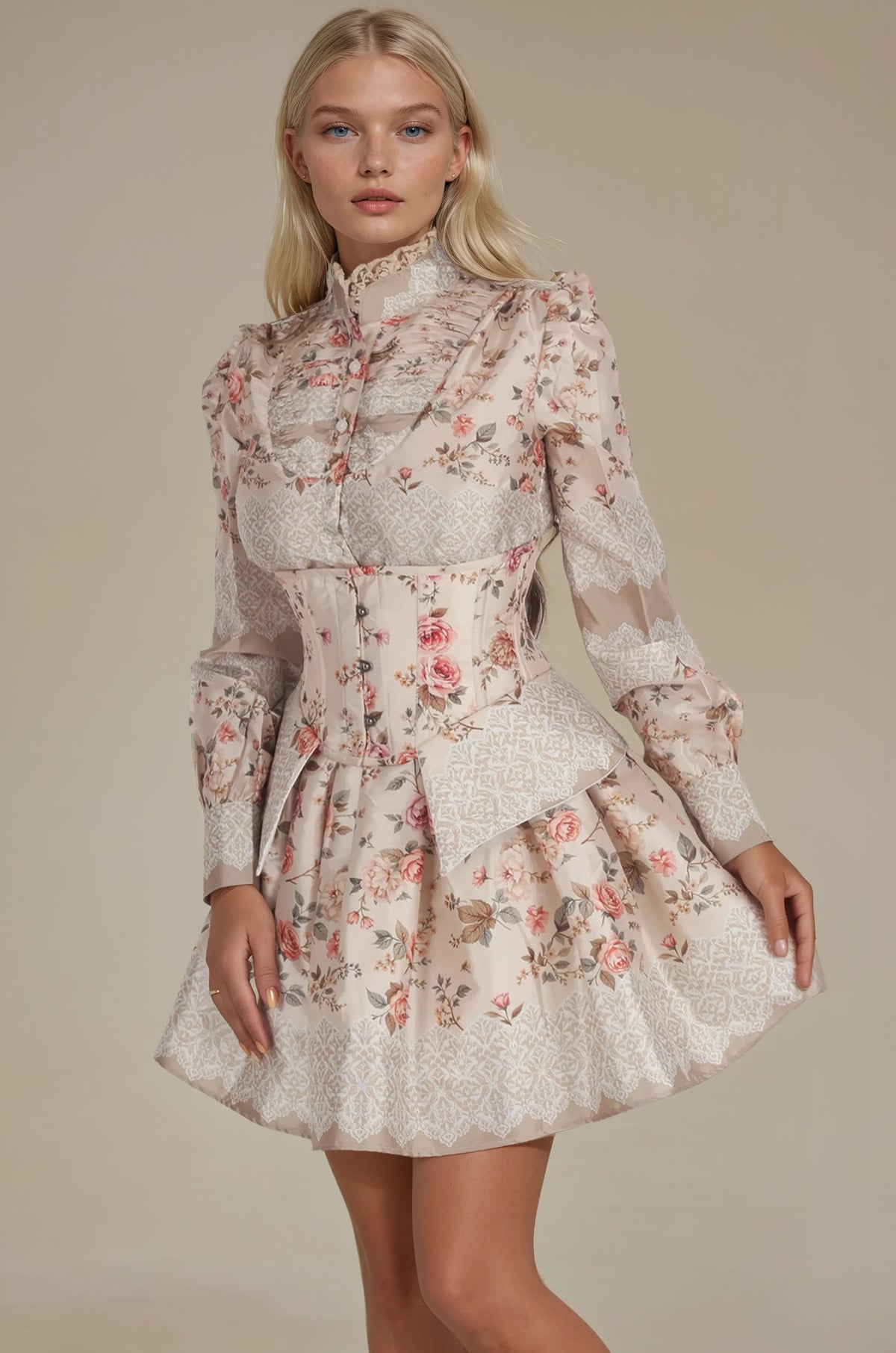 Sanny Antique Garden Underbust Custom Made Corset