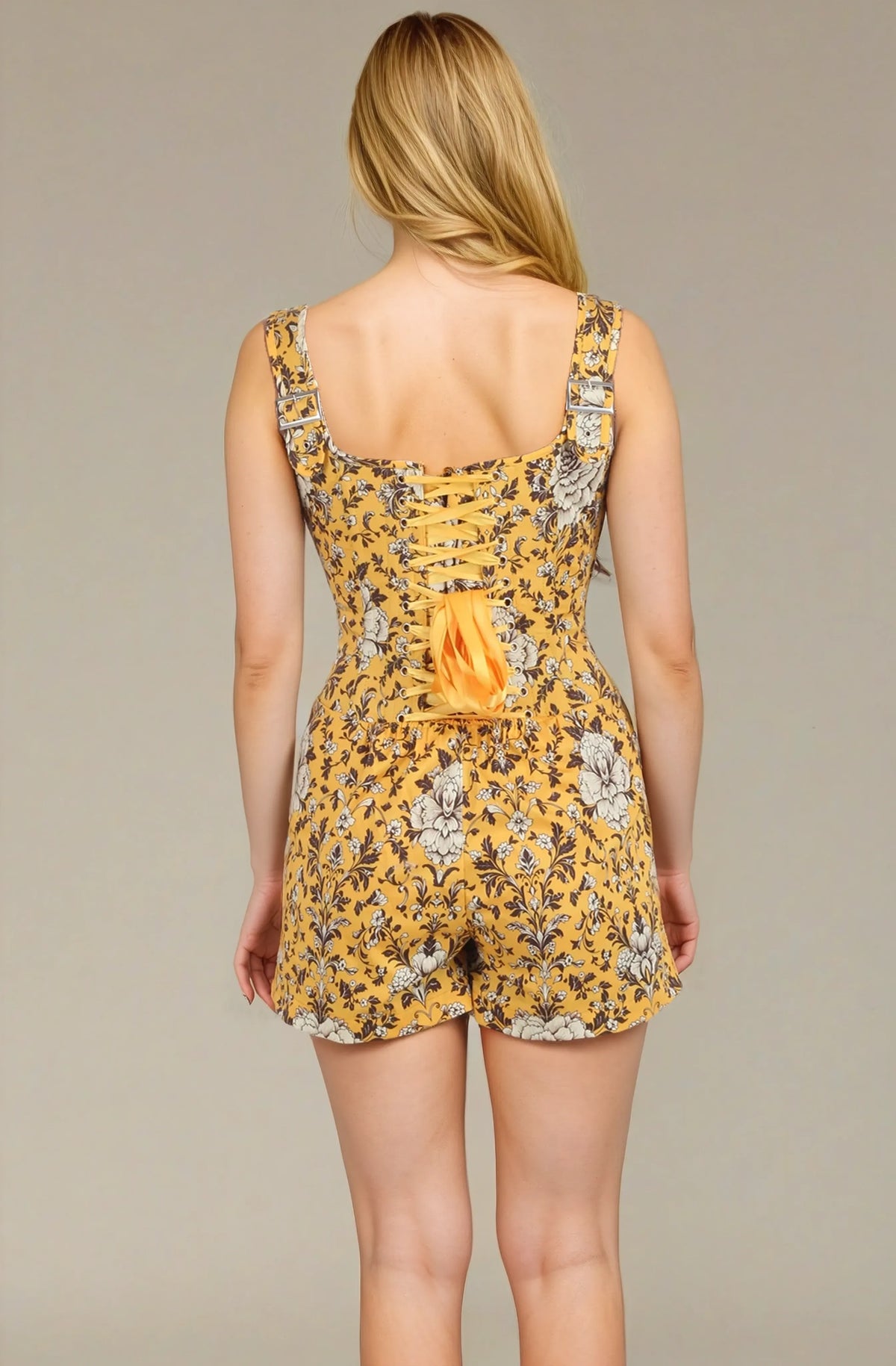 Maisy Floral Vine Cotton Corset Skort Dress