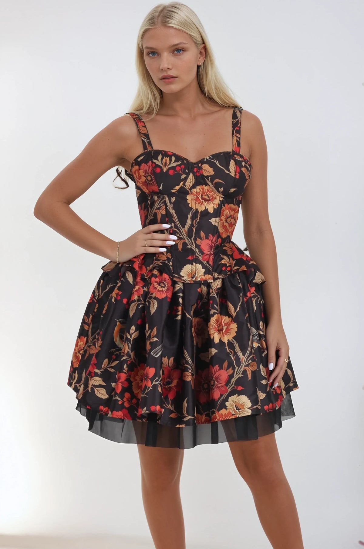 Minda Floral Print Corset Co-ord Set