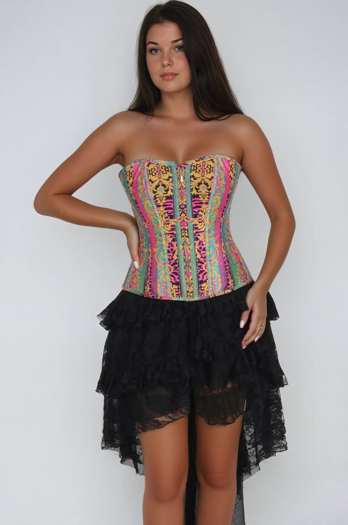 Adalyn Multicolor Baroque Printed Corset