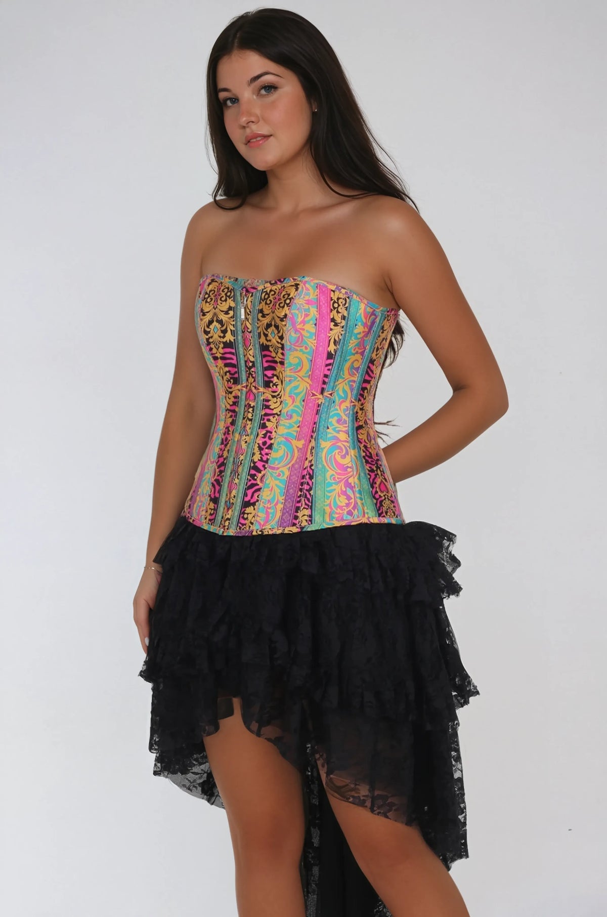 Adalyn Multicolor Baroque Printed Corset