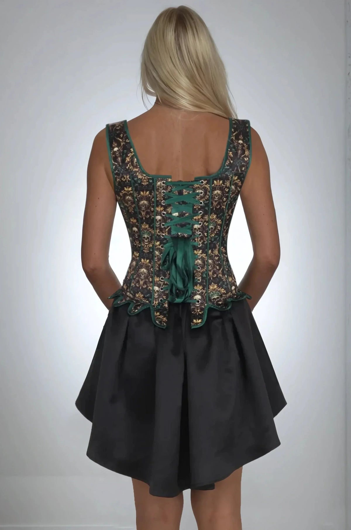 Annistyn Skull Print Gothic Custom Made Corset