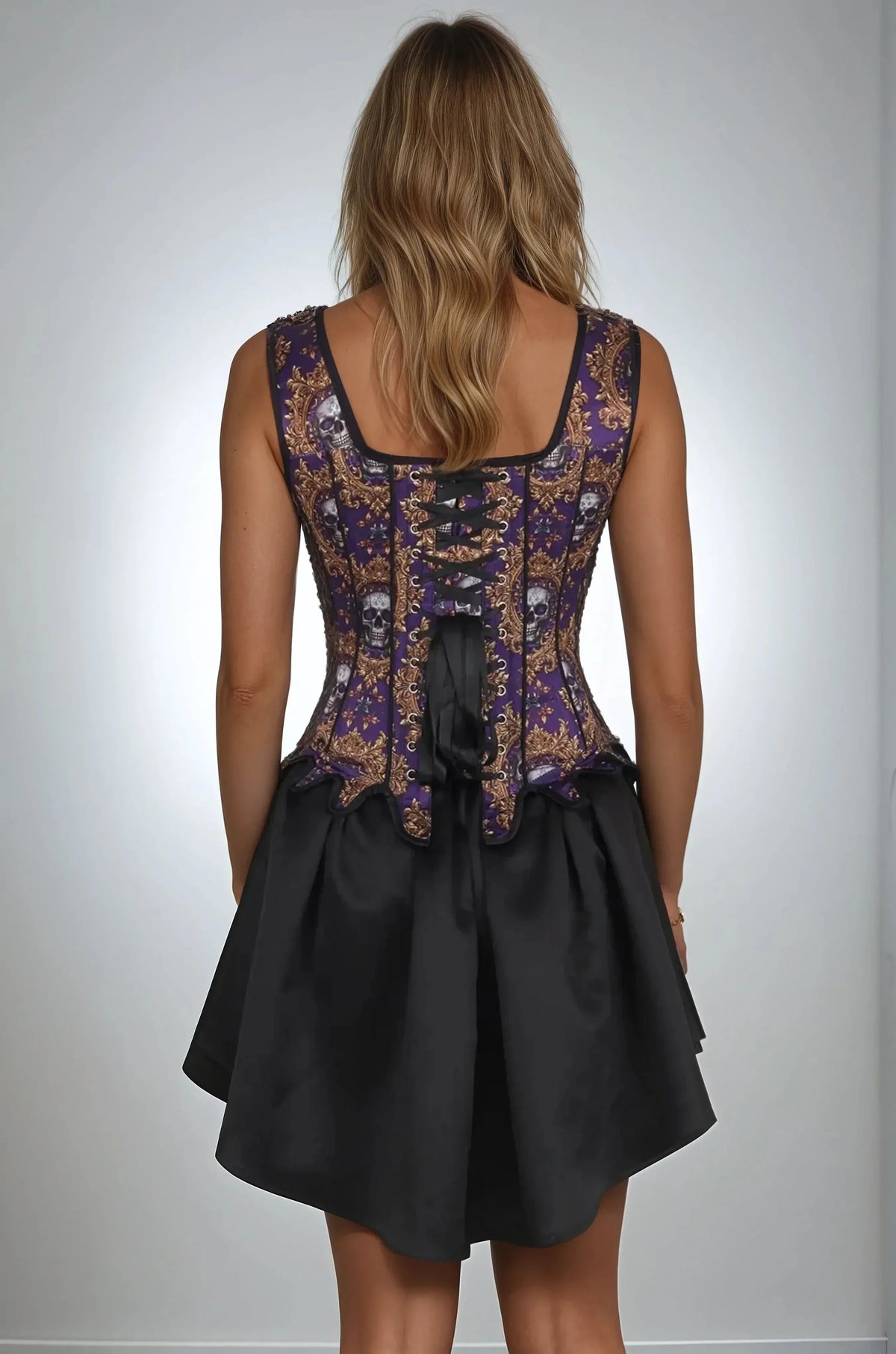 Madyson Skull Print Gothic Custom Made Corset