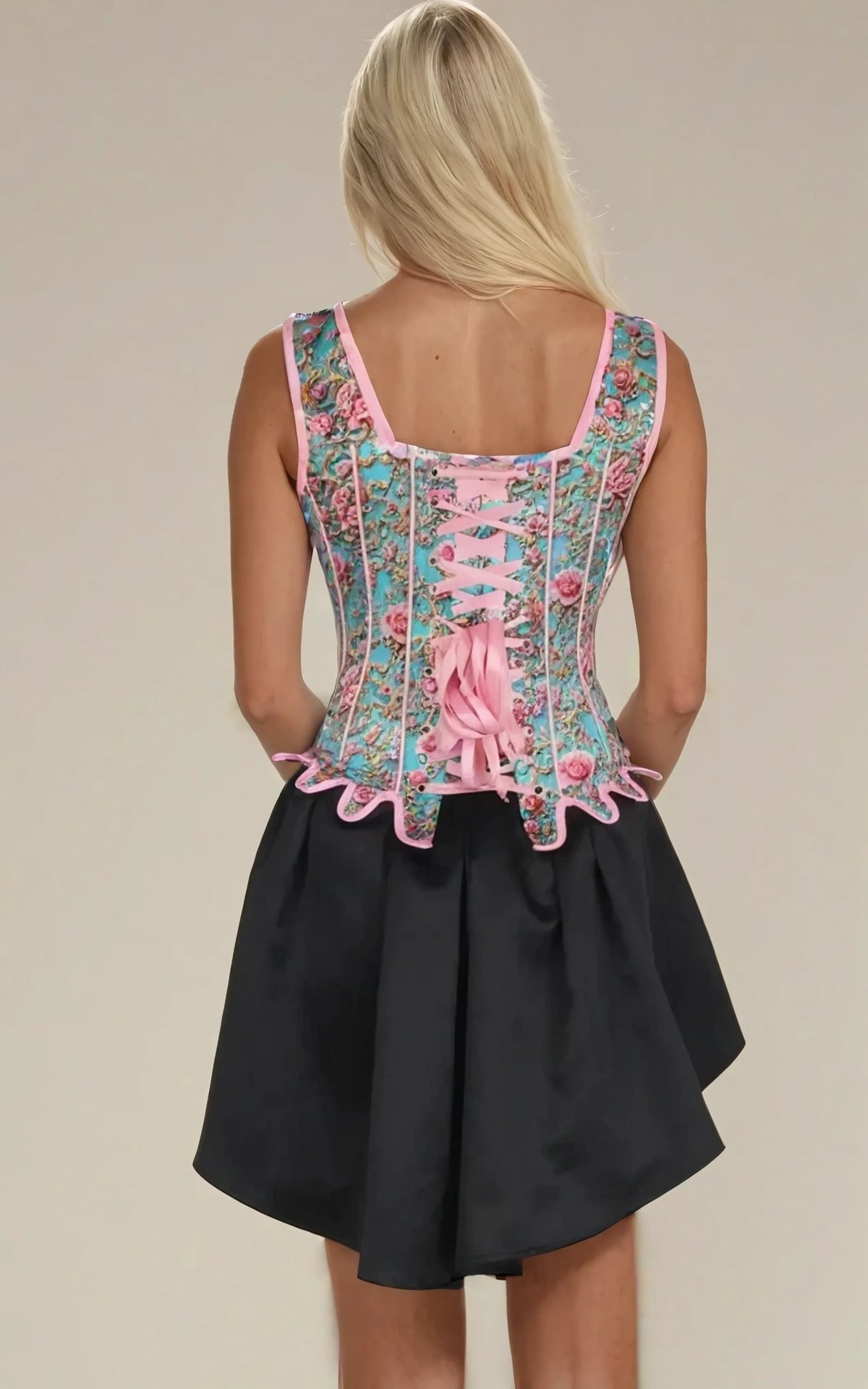 Jennie Floral Print Overbust Custom Made Corset