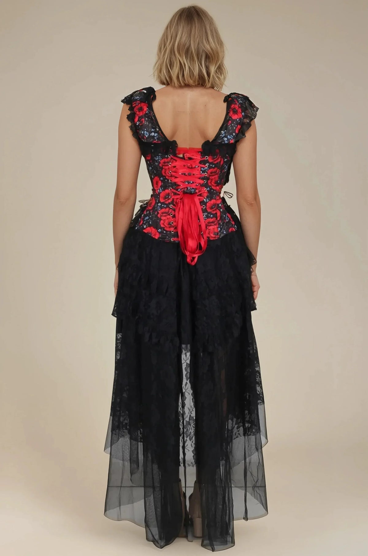 Kirra Bold Floral Elegance Custom Made Corset Dress