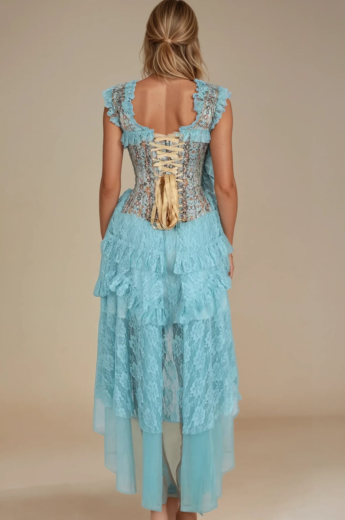 Terrye Geometric Floral Custom Made Corset Dress