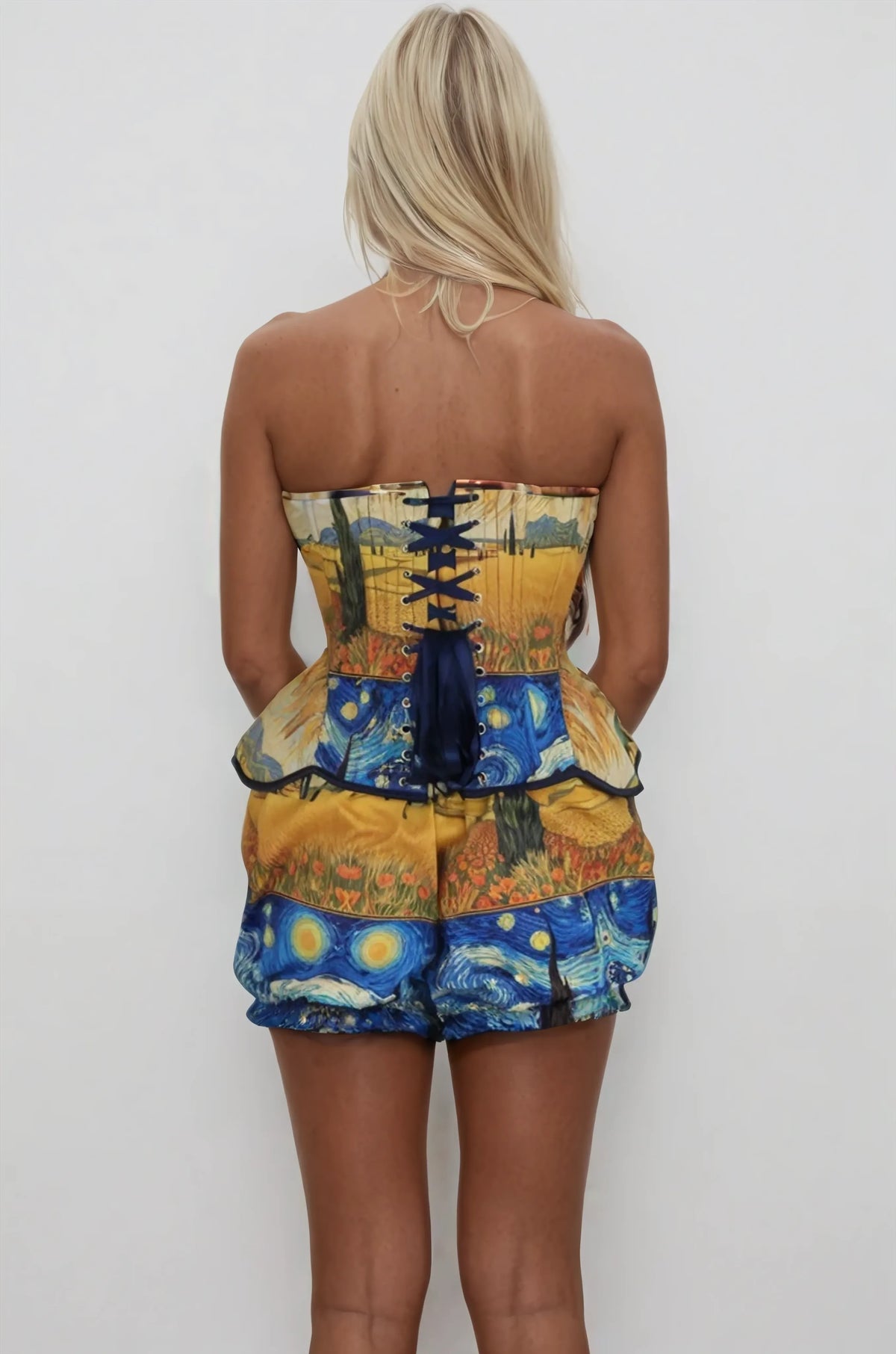 Kaylan Van Gogh Fields Custom Made Corset and Bloomer Set