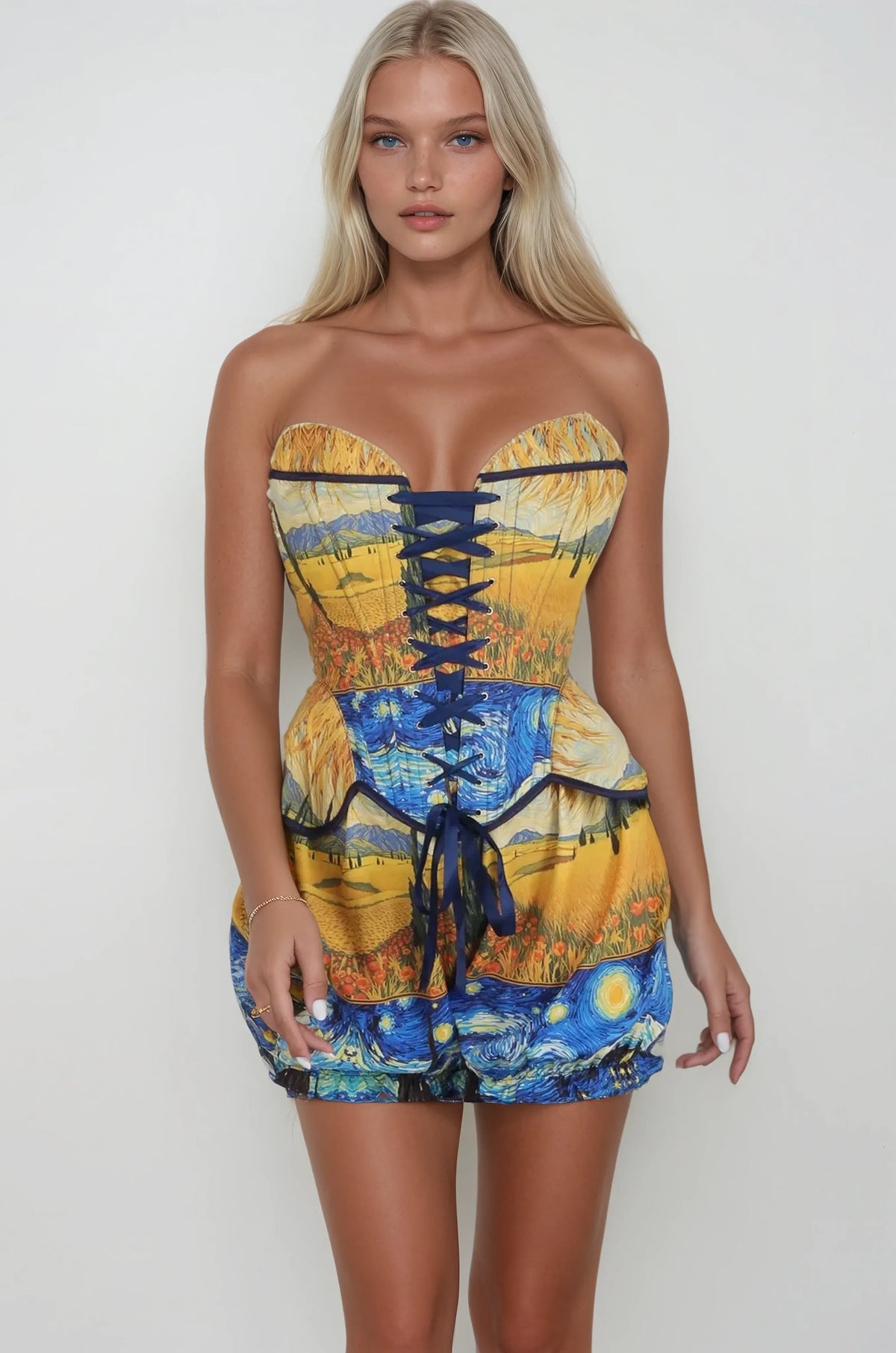 Kaylan Van Gogh Fields Custom Made Corset and Bloomer Set