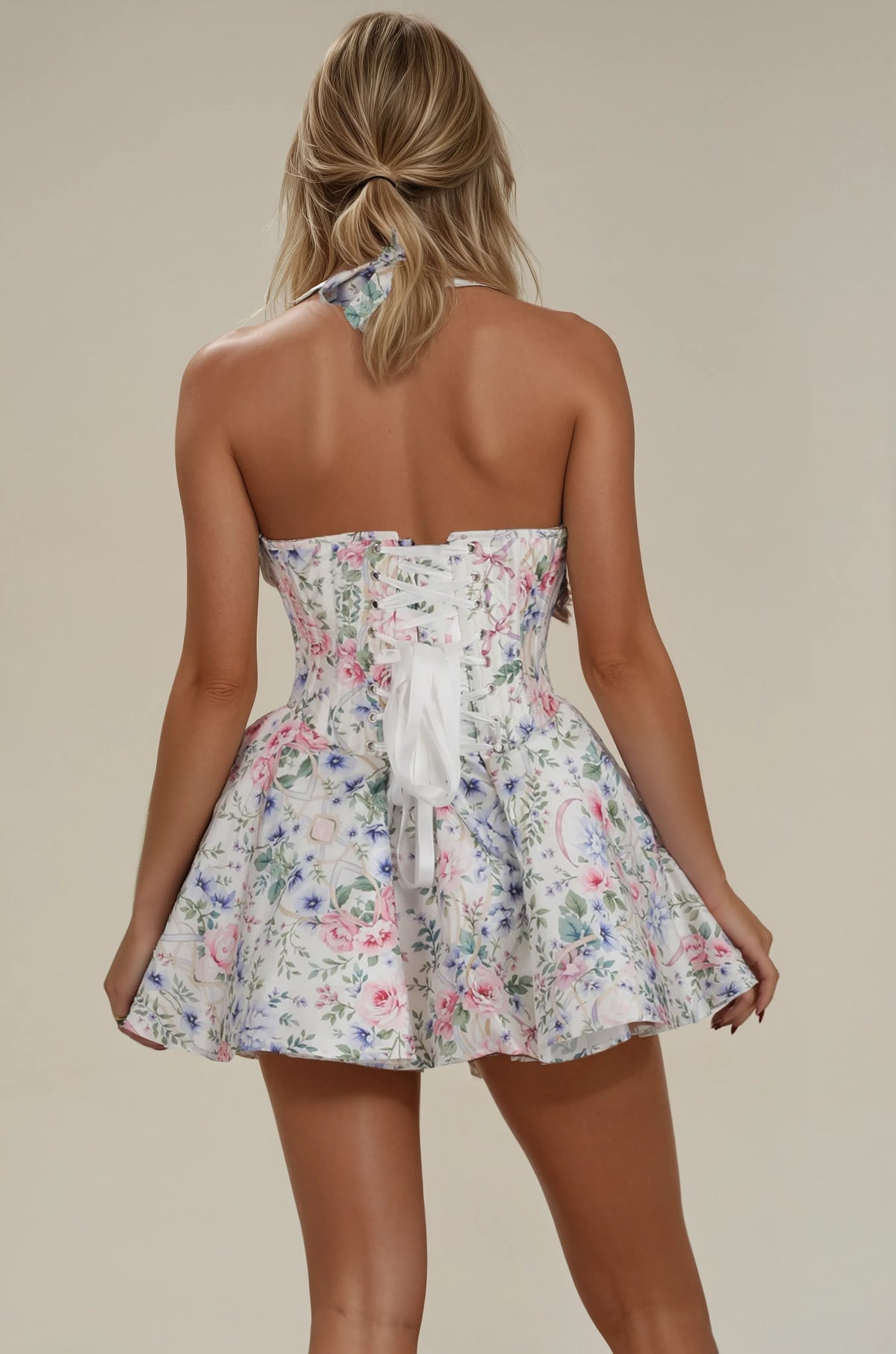 Tahlia Lavender Garden Corset Dress
