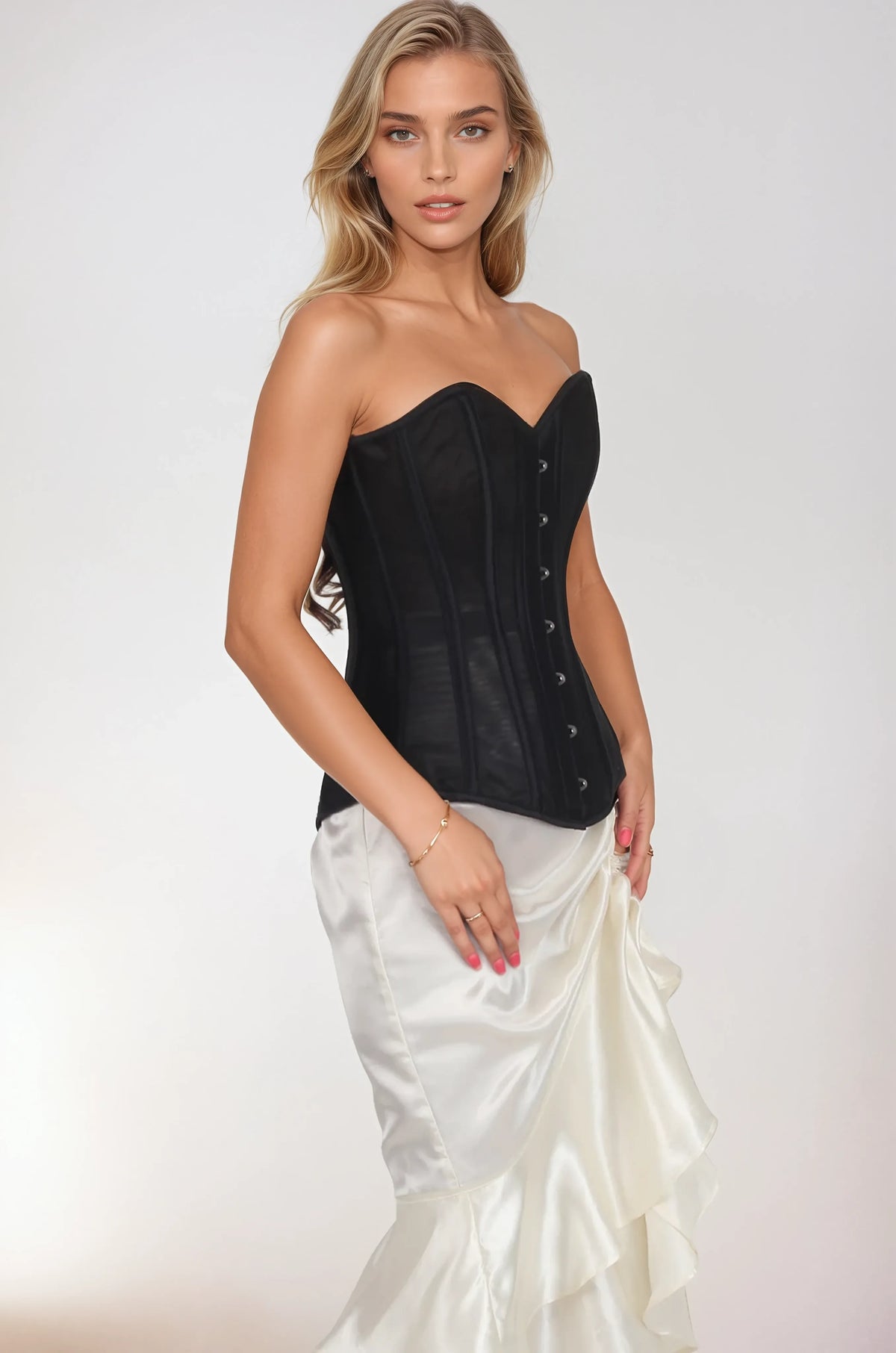Darlyne Black Mesh Overbust Corset