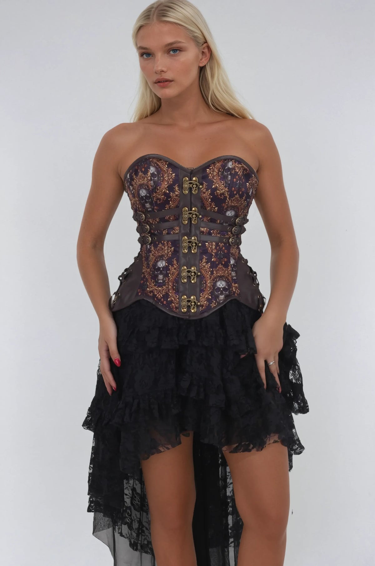 Saisha Baroque Skull Waist Trainer Corset