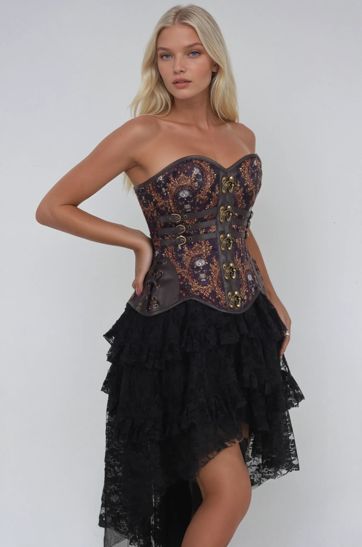 Joelle Baroque Skull Waist Trainer Corset