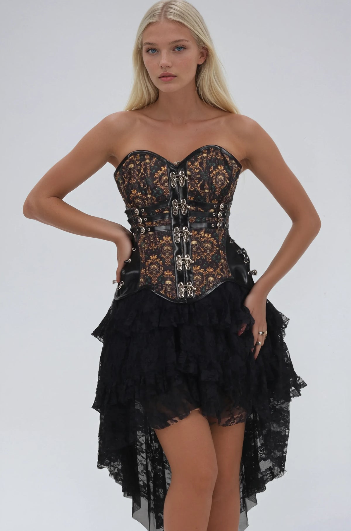 Joelle Baroque Skull Waist Trainer Corset