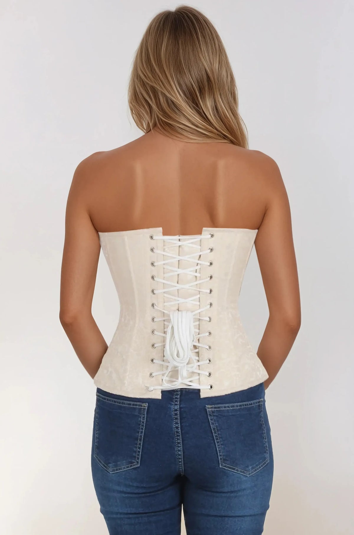 Kaile Sweet Heart Ivory Brocade Corset