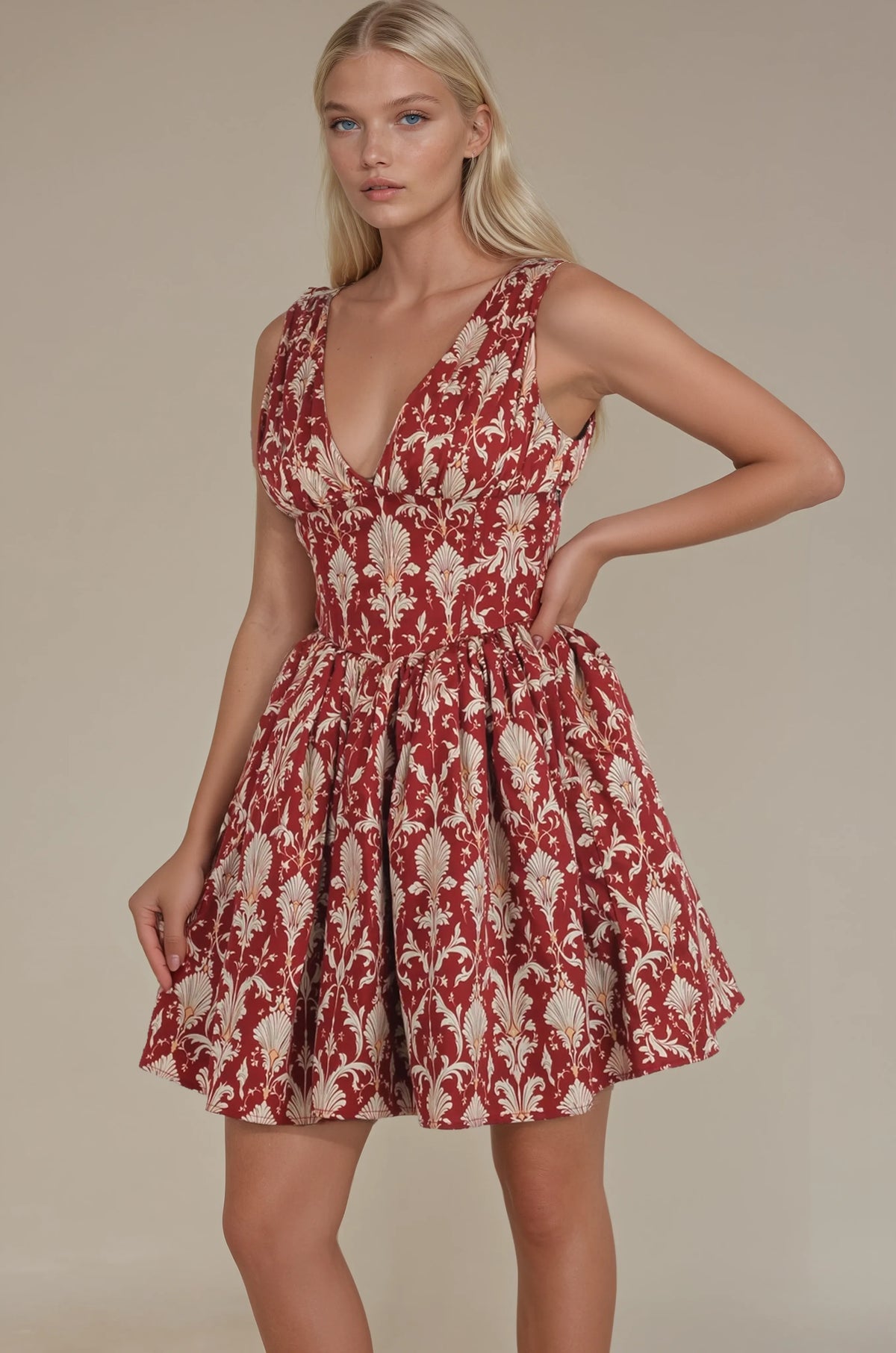 Gwendolyn Crimson Cathedral Corset Dress