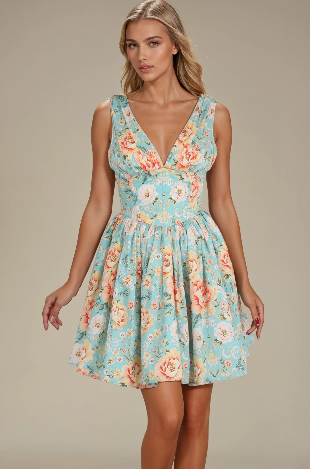 Bodie Lagoon Bouquet Corset Dress
