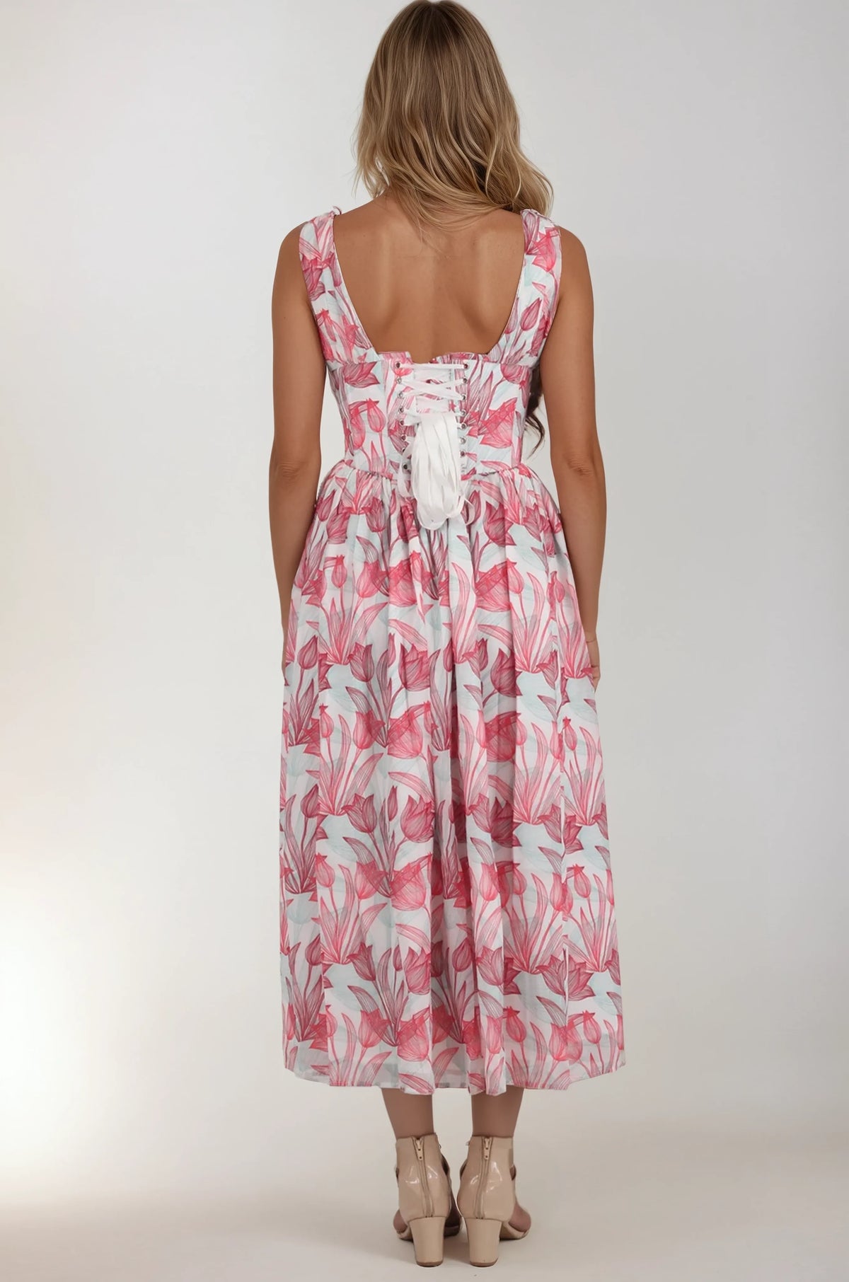 Rrosalie Floral Prints Corset Dress