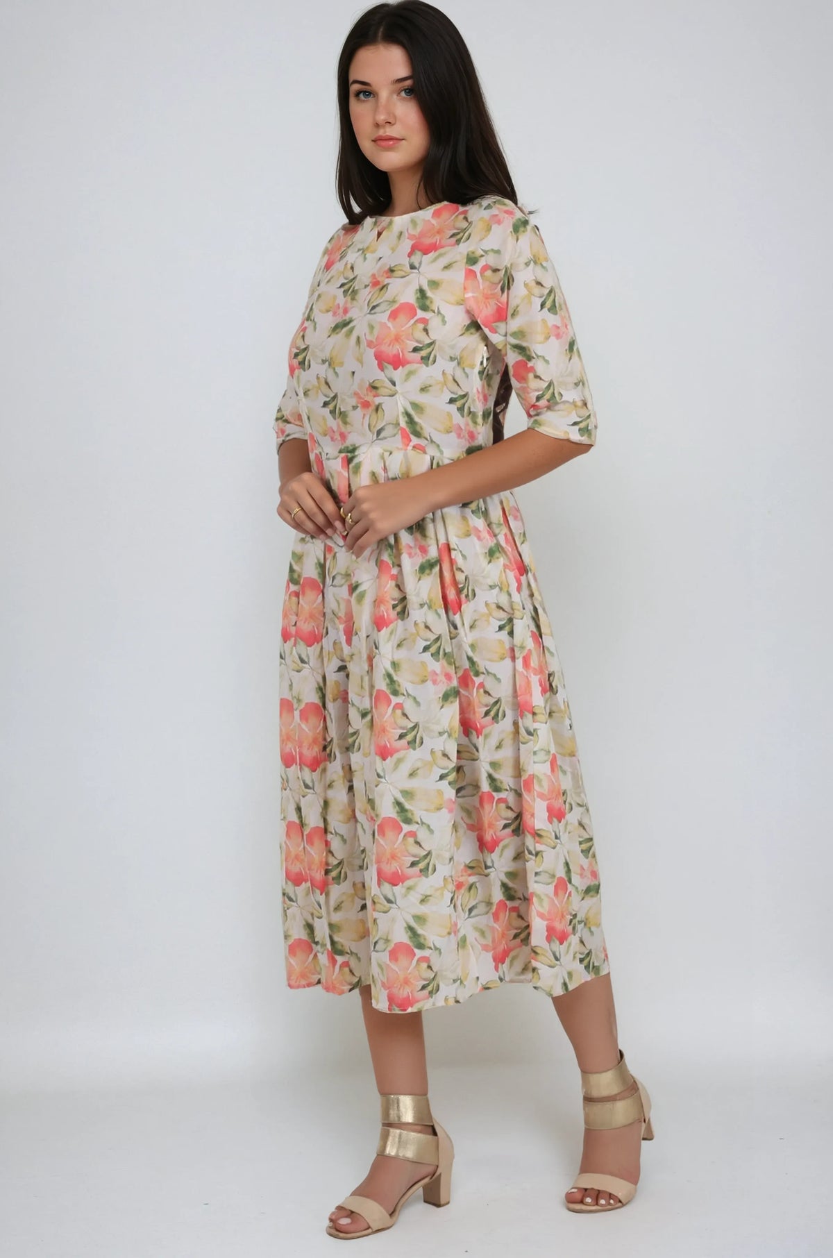 Kenna Round Neck Print Dress