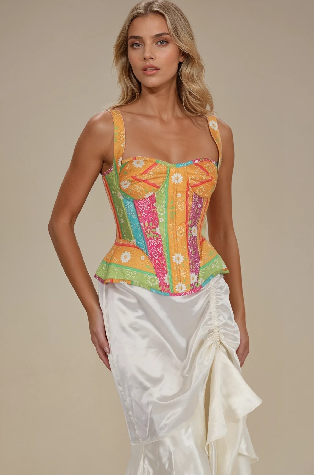 Shirley Whimsical Floral Overbust Corset